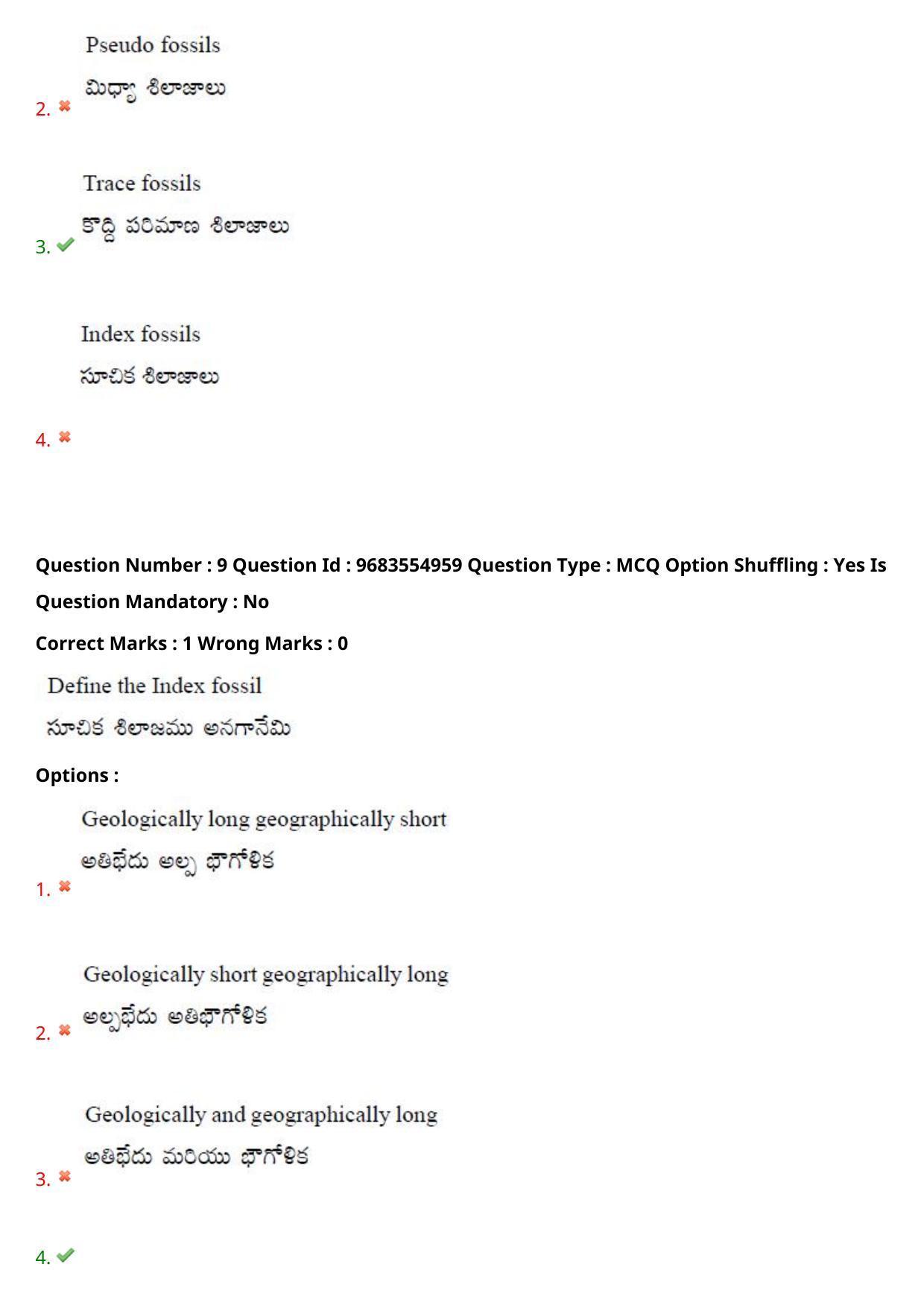 TS CPGET 2021 M.Sc. Geology (Shift 1) Question Paper with Answer Key - Page 8