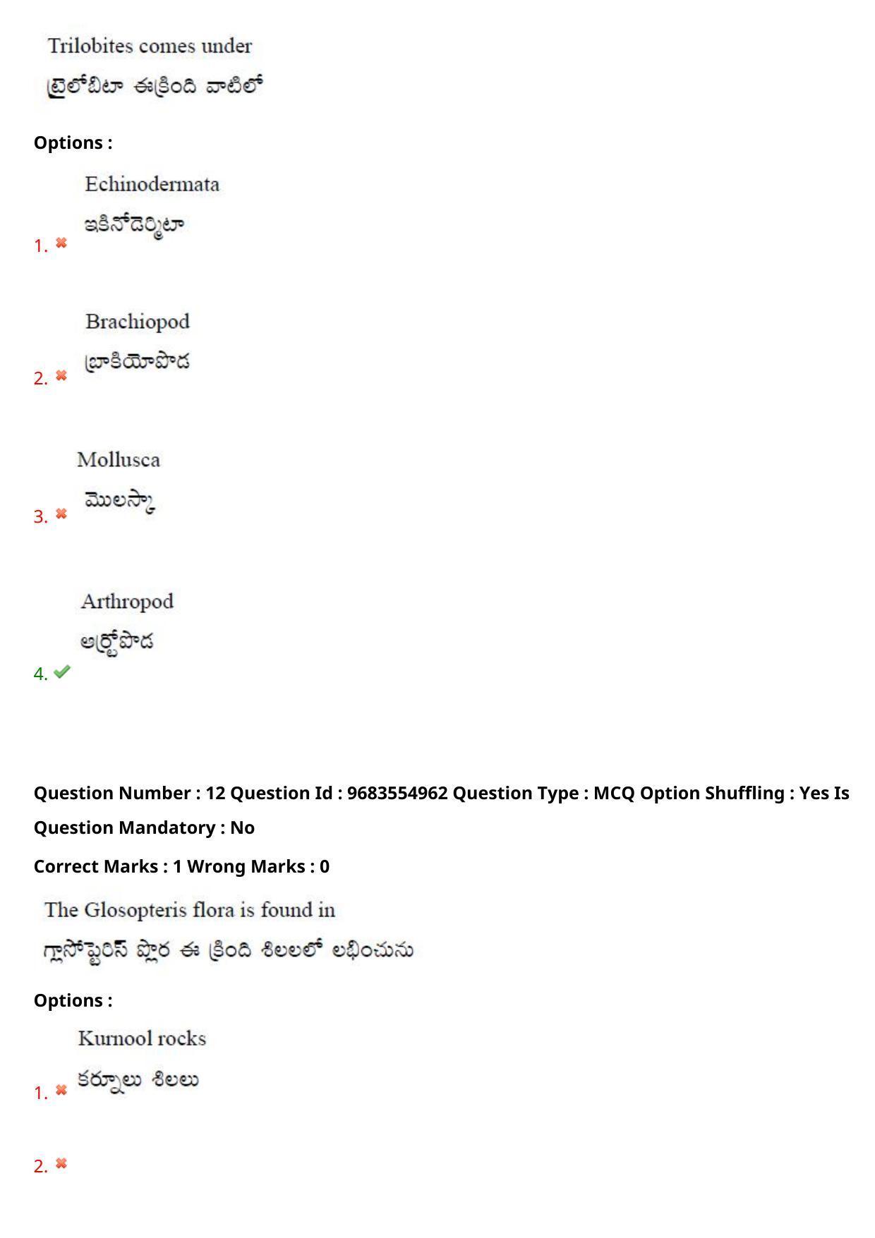 TS CPGET 2021 M.Sc. Geology (Shift 1) Question Paper with Answer Key - Page 10
