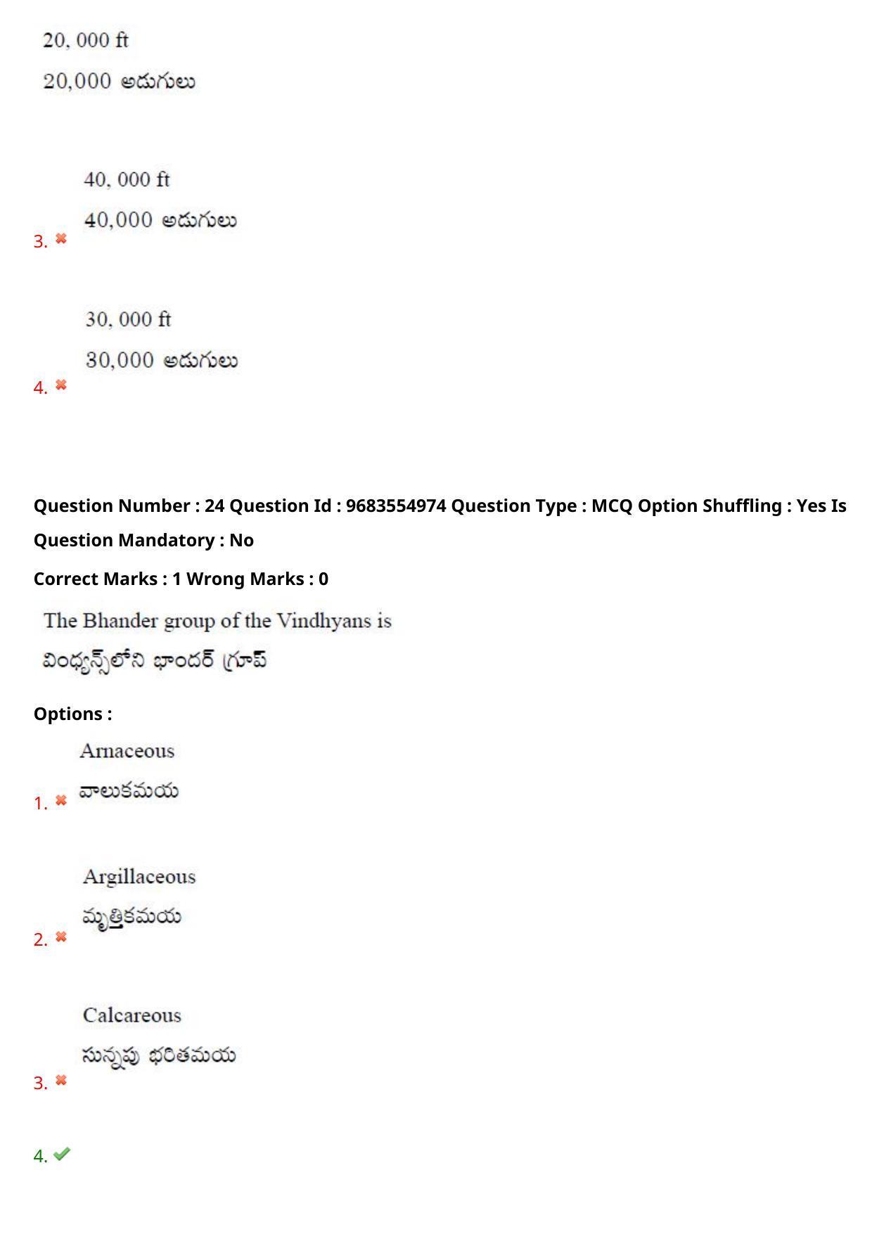 TS CPGET 2021 M.Sc. Geology (Shift 1) Question Paper with Answer Key - Page 19