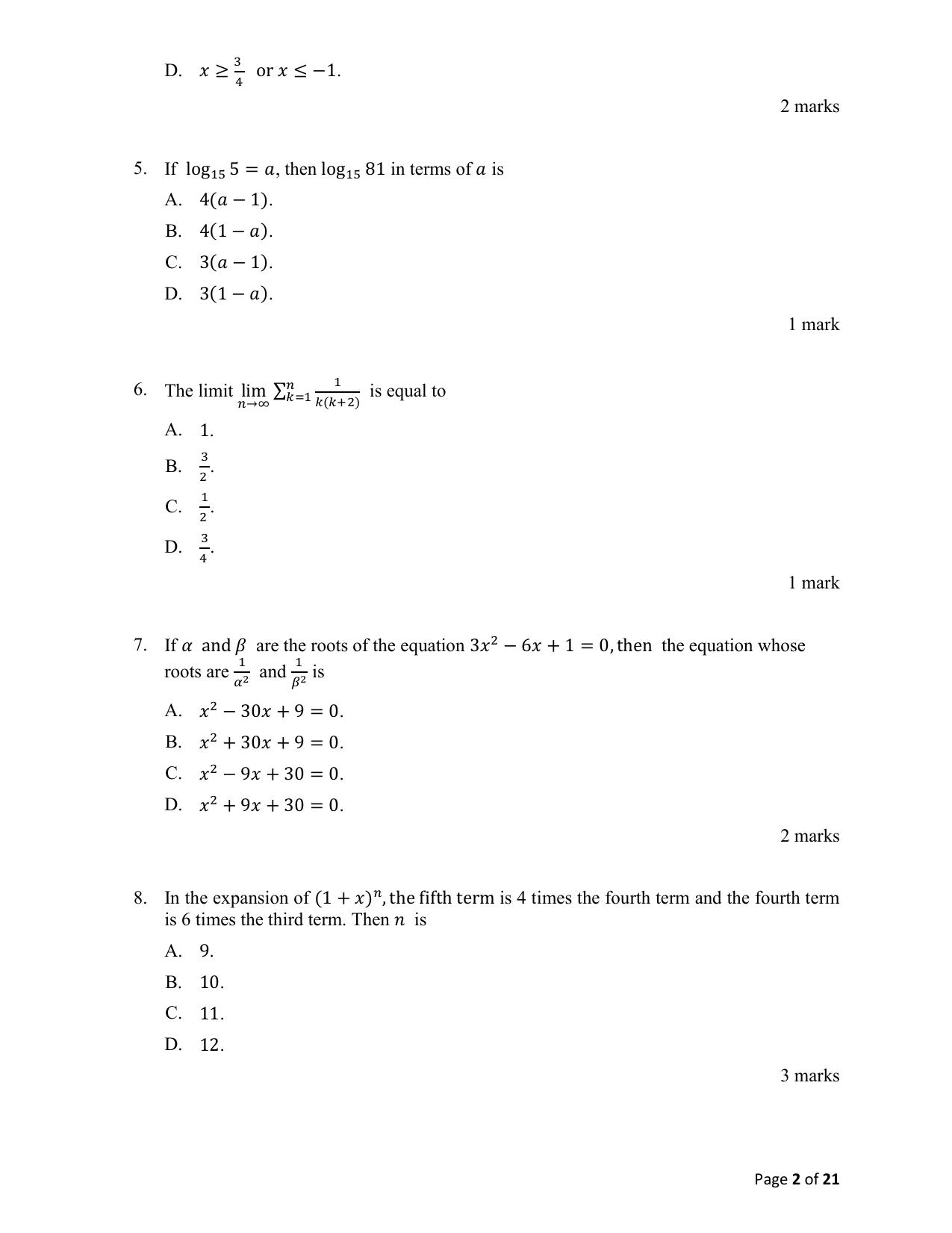 ACET March 2021 Question Papers - Page 2
