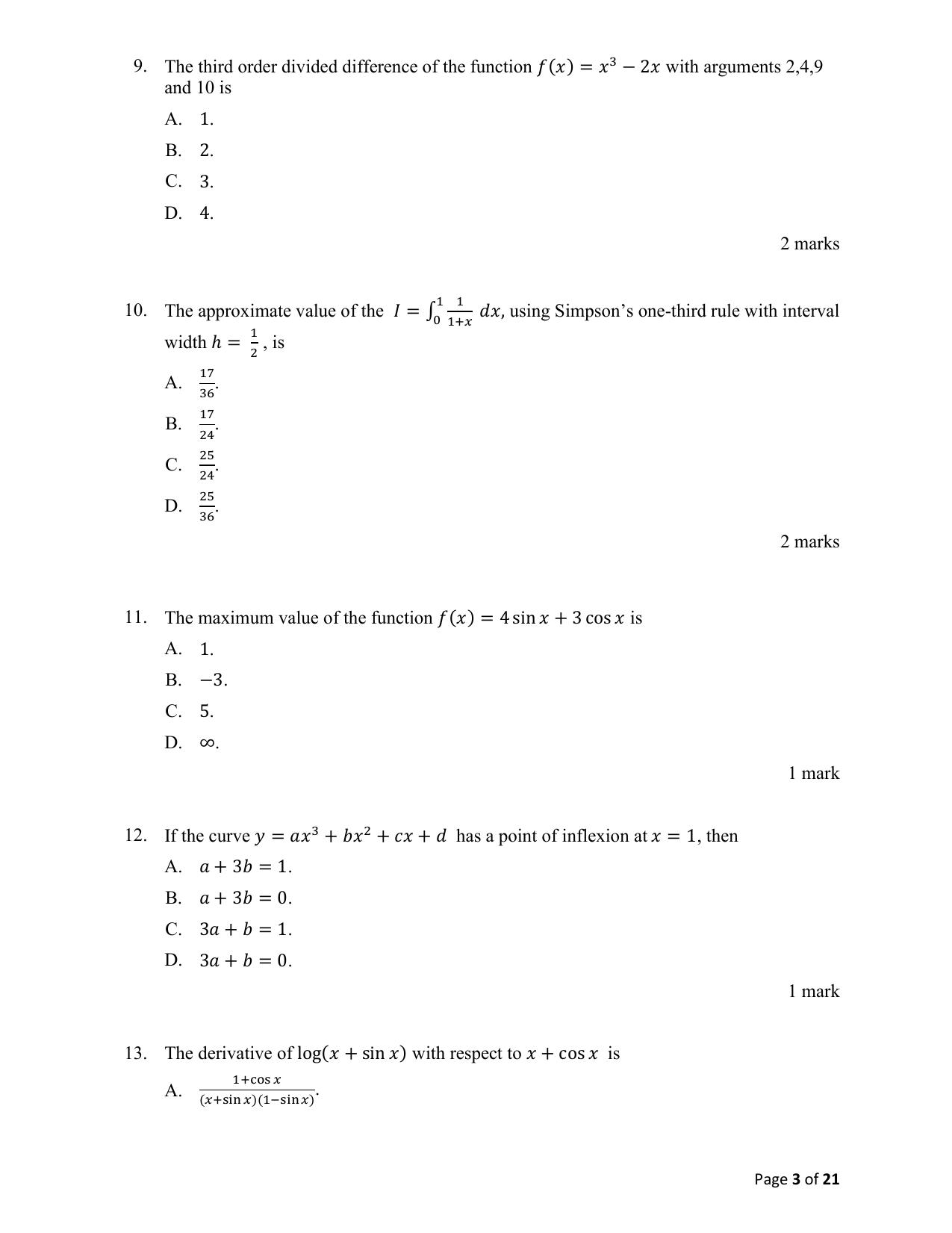 ACET March 2021 Question Papers - Page 3