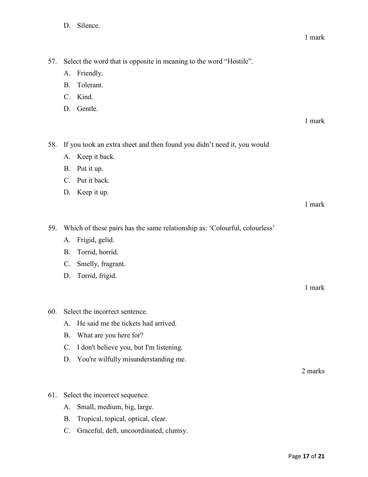 ACET March 2021 Question Papers - Page 17