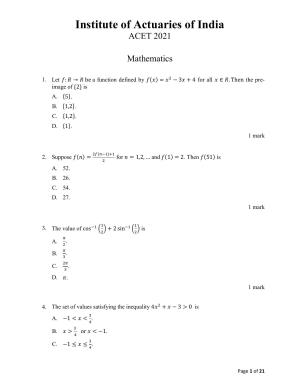ACET March 2021 Question Papers