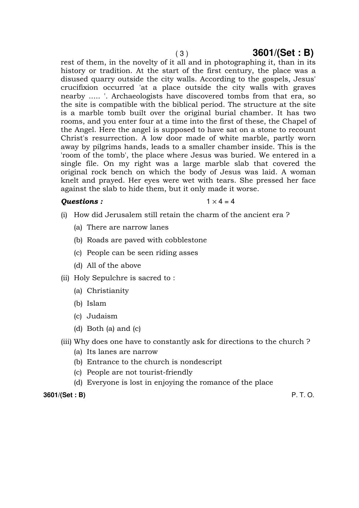 Haryana Board HBSE Class 12 English (Core) -B 2018 Question Paper - Page 3