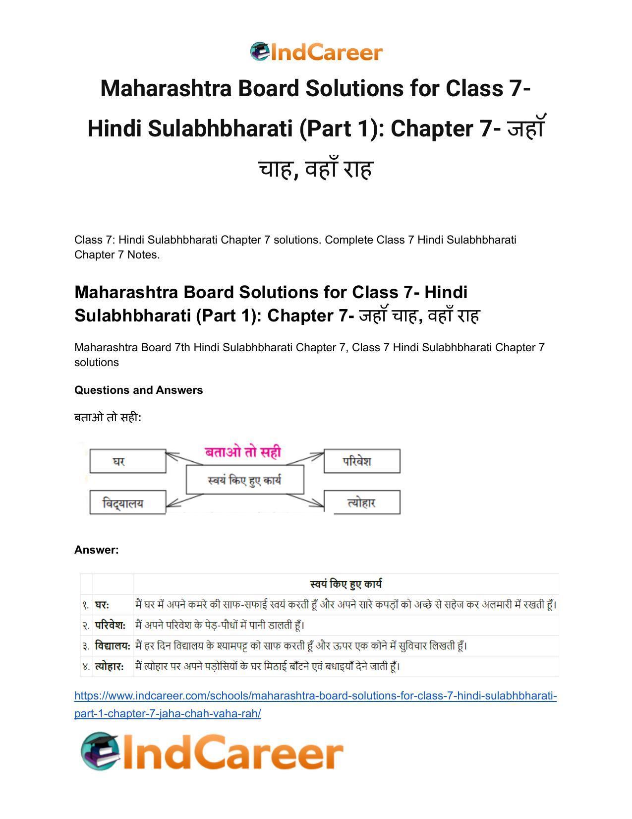 Maharashtra Board Solutions for Class 7- Hindi Sulabhbharati (Part 1): Chapter 7- जहॉं चाह, वहाँ राह - Page 2
