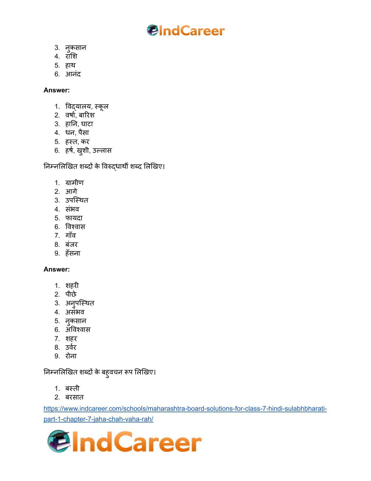 Maharashtra Board Solutions for Class 7- Hindi Sulabhbharati (Part 1): Chapter 7- जहॉं चाह, वहाँ राह - Page 16