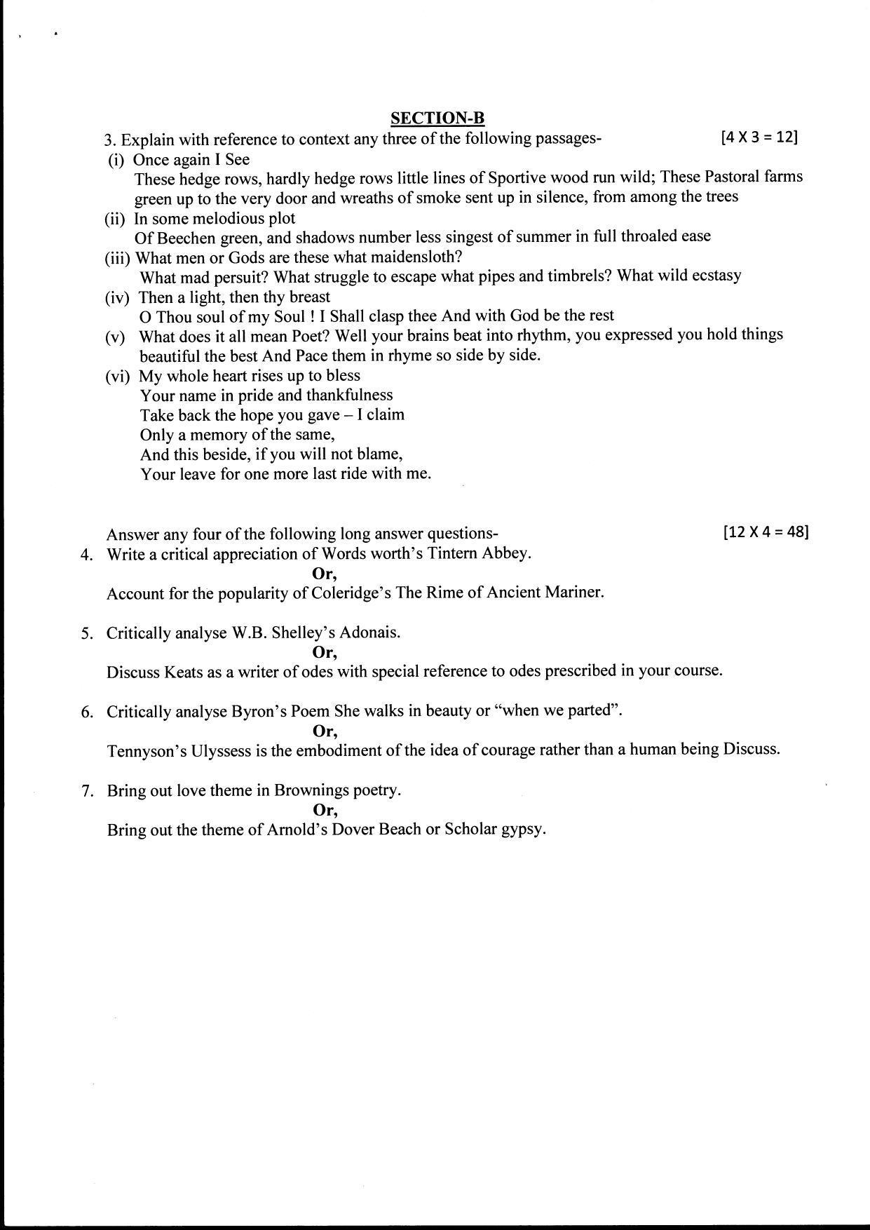 Bilaspur University Question Paper June 2022:M.A. English (Second Semester) Poetry Paper 1 - Page 2