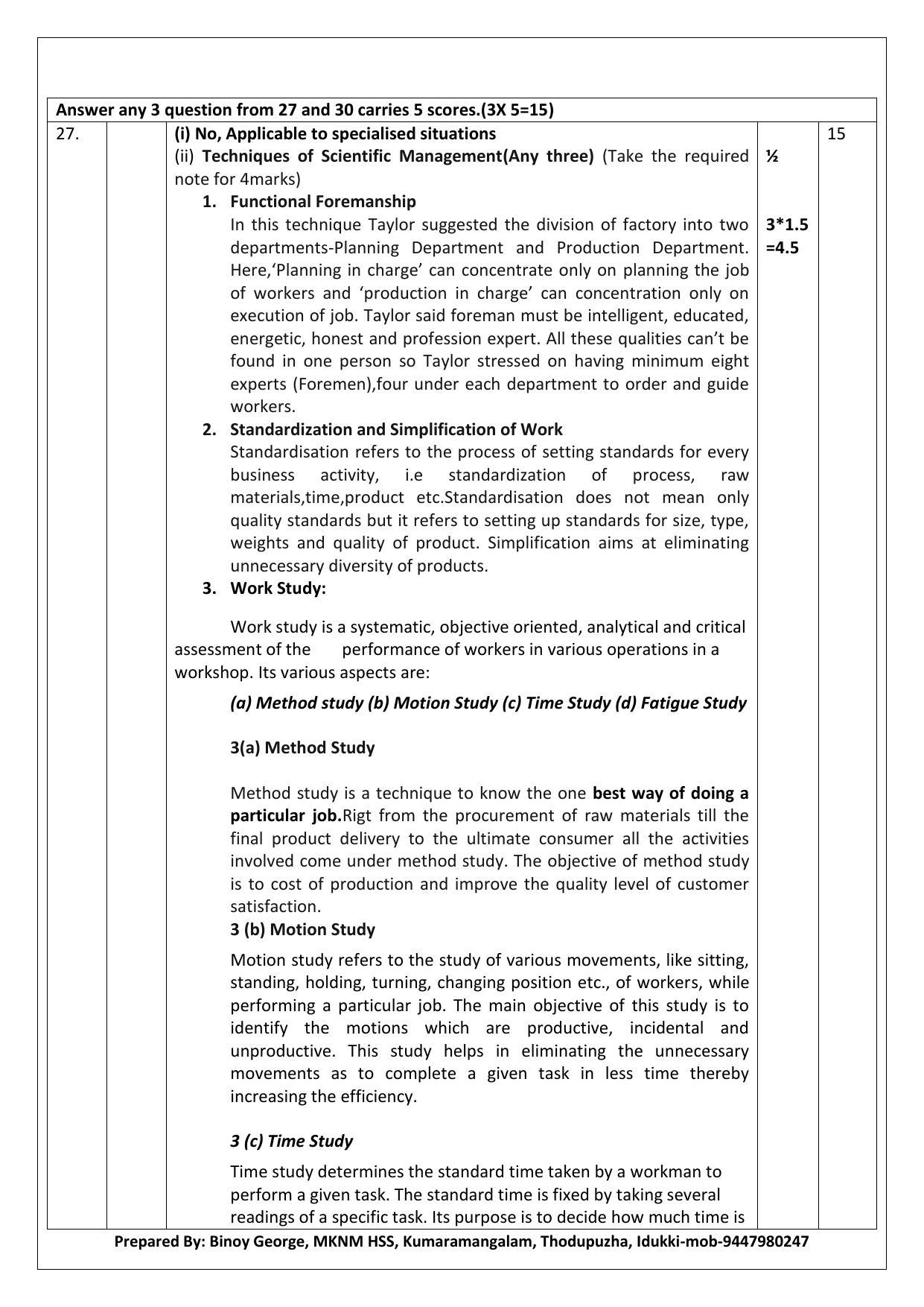 Kerala Plus Two 2020 Business Studies Model Answer Key - Page 7