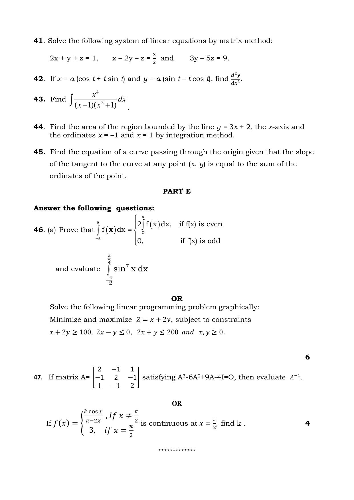 Karnataka II PUC Mathematics Model Question Paper III 2025 - Page 6