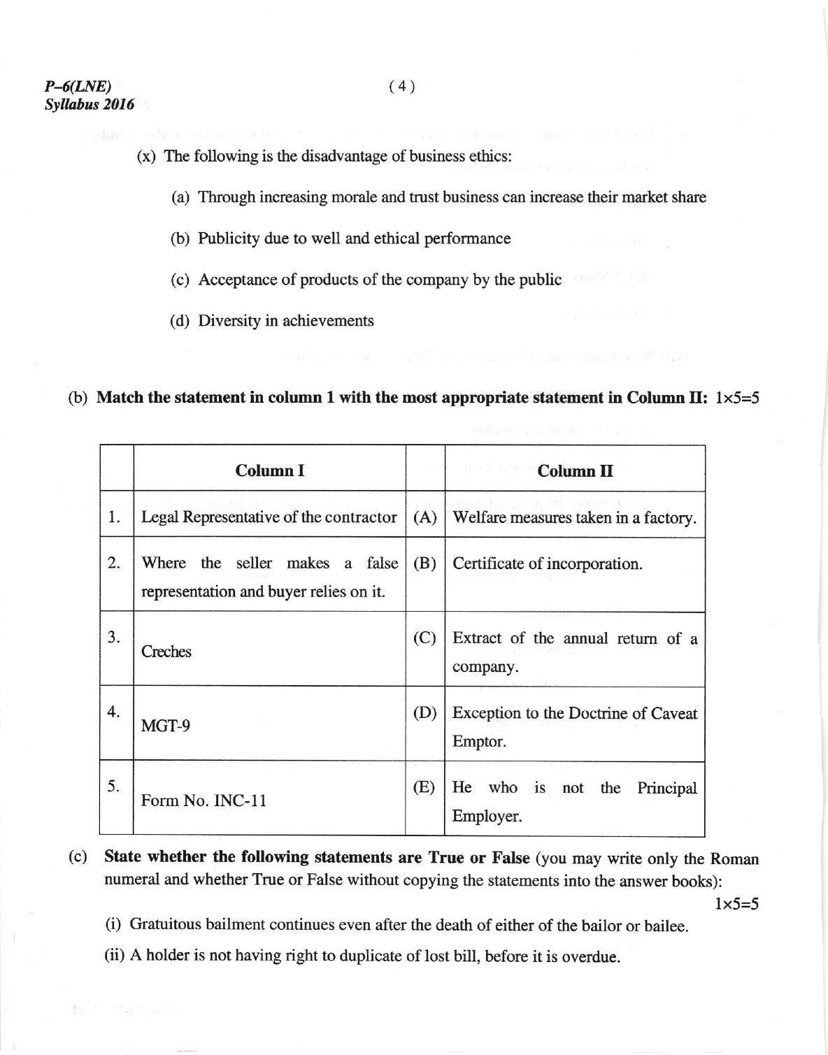 ICMAI June 2018 Laws and Ethics Question Paper - Page 4