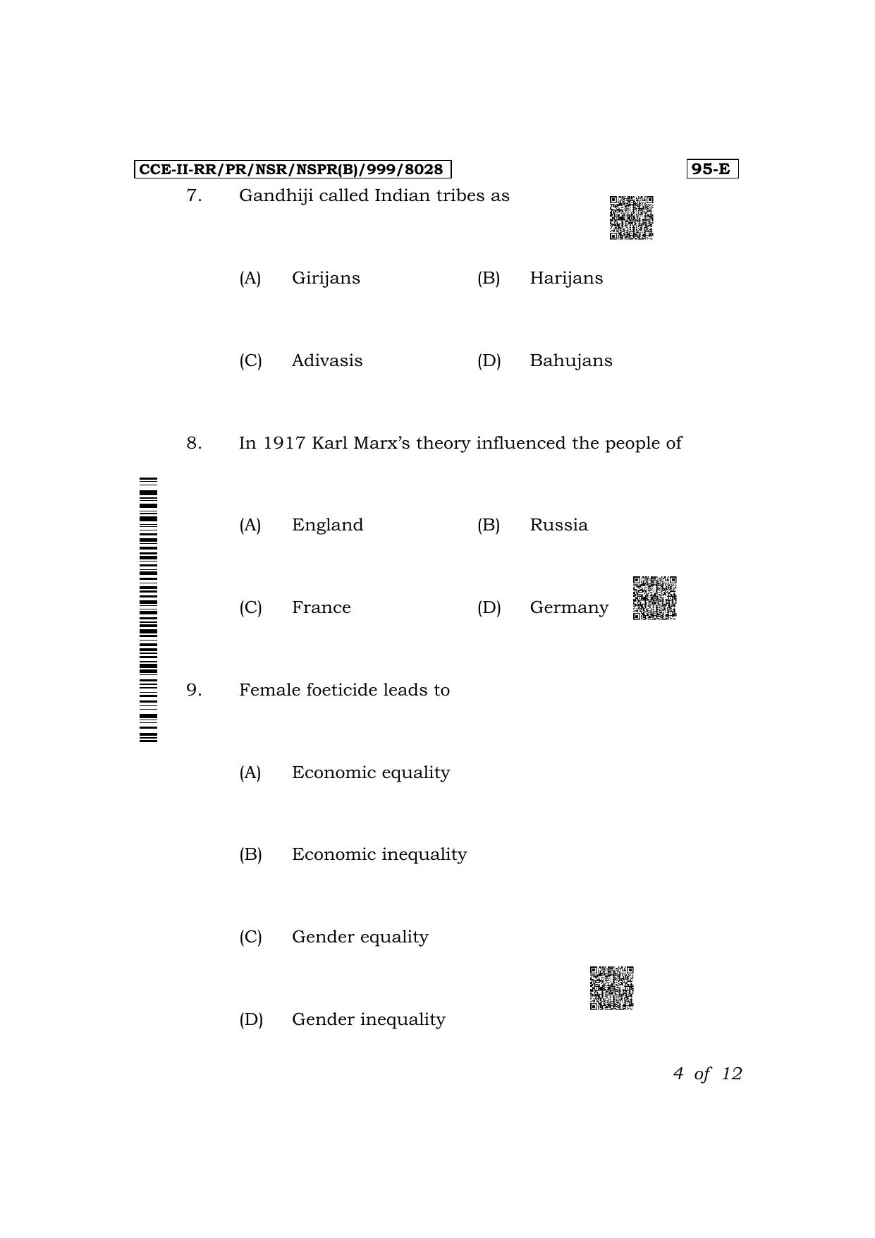 Karnataka SSLC Sociology (English Medium) Exam 2 Question Paper 2024 (B Version) - Page 4