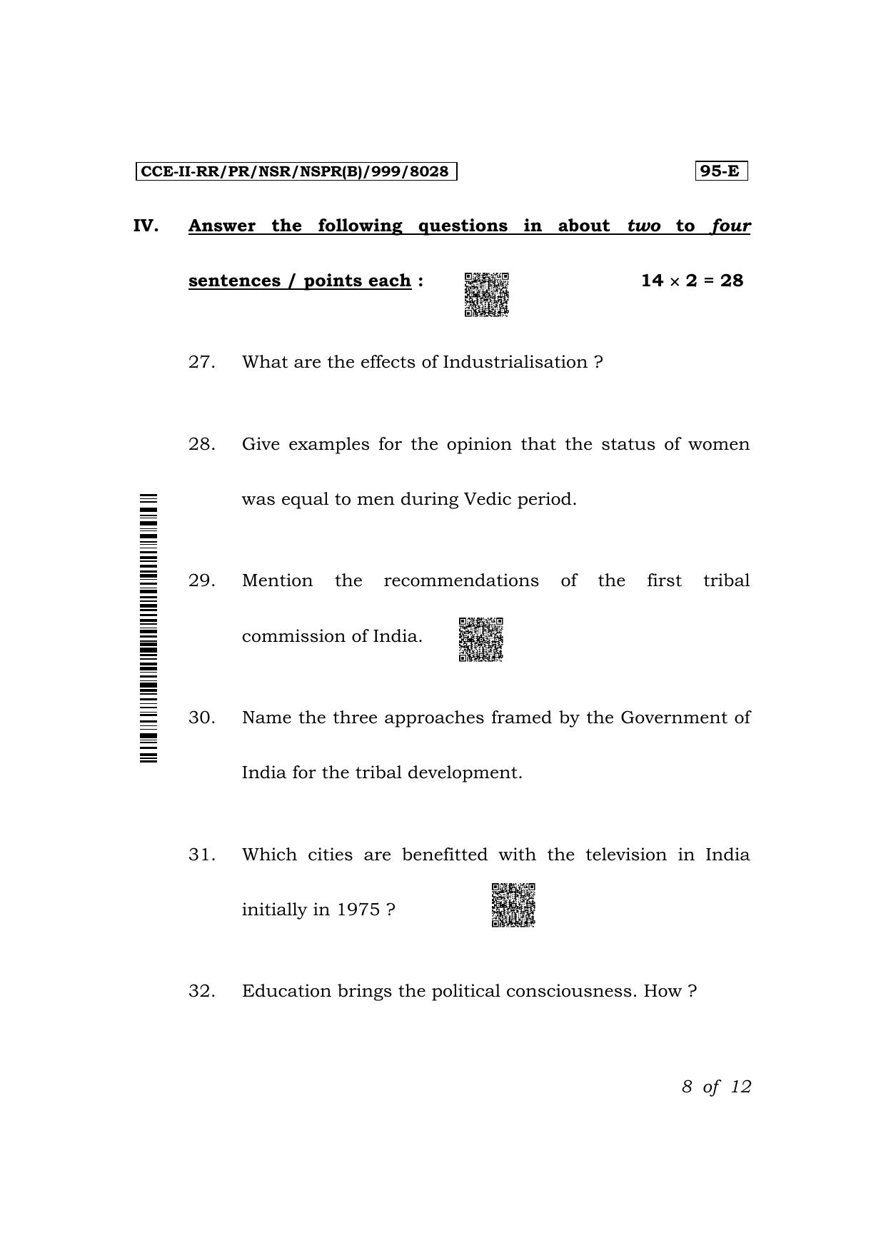 Karnataka SSLC Sociology (English Medium) Exam 2 Question Paper 2024 (B Version) - Page 8