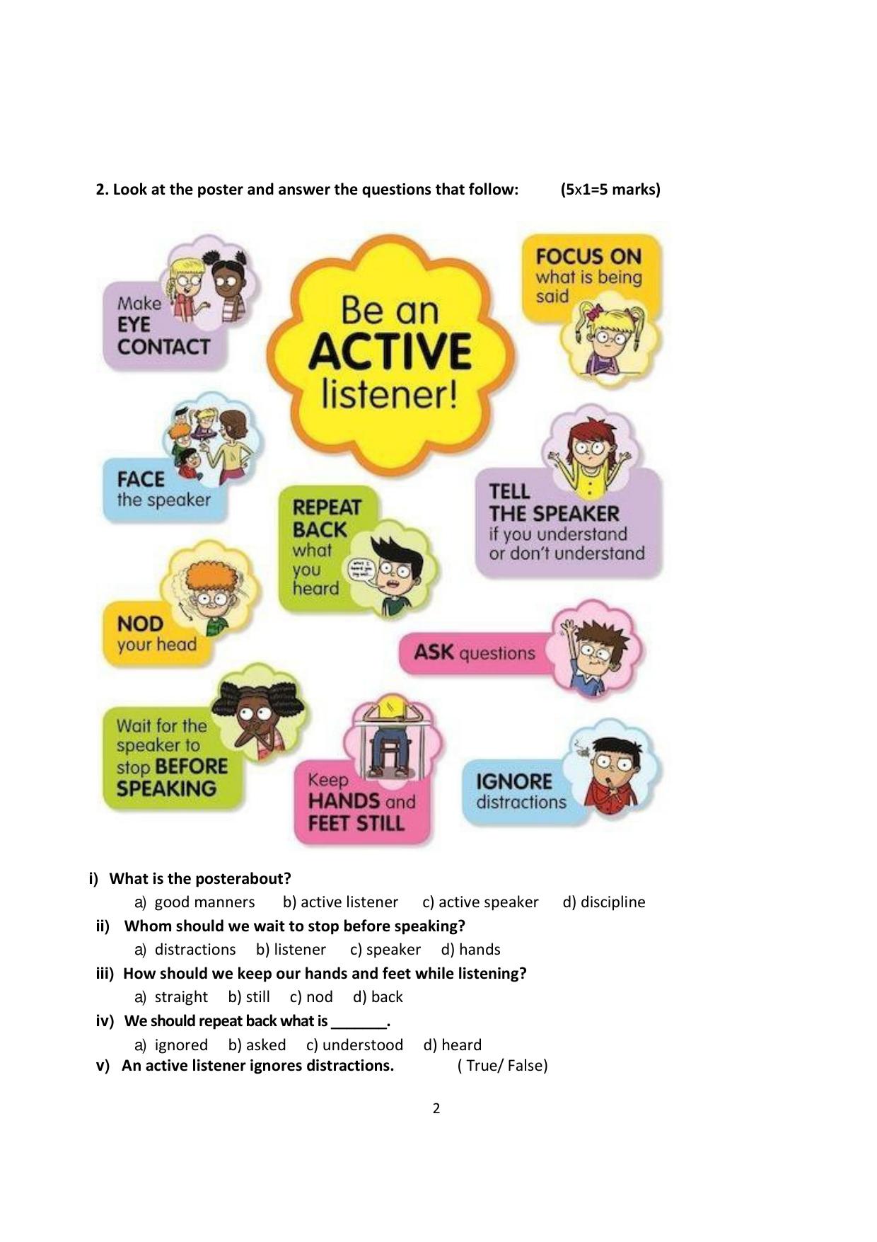 PSEB 8th English Model Paper 2025 - Page 2