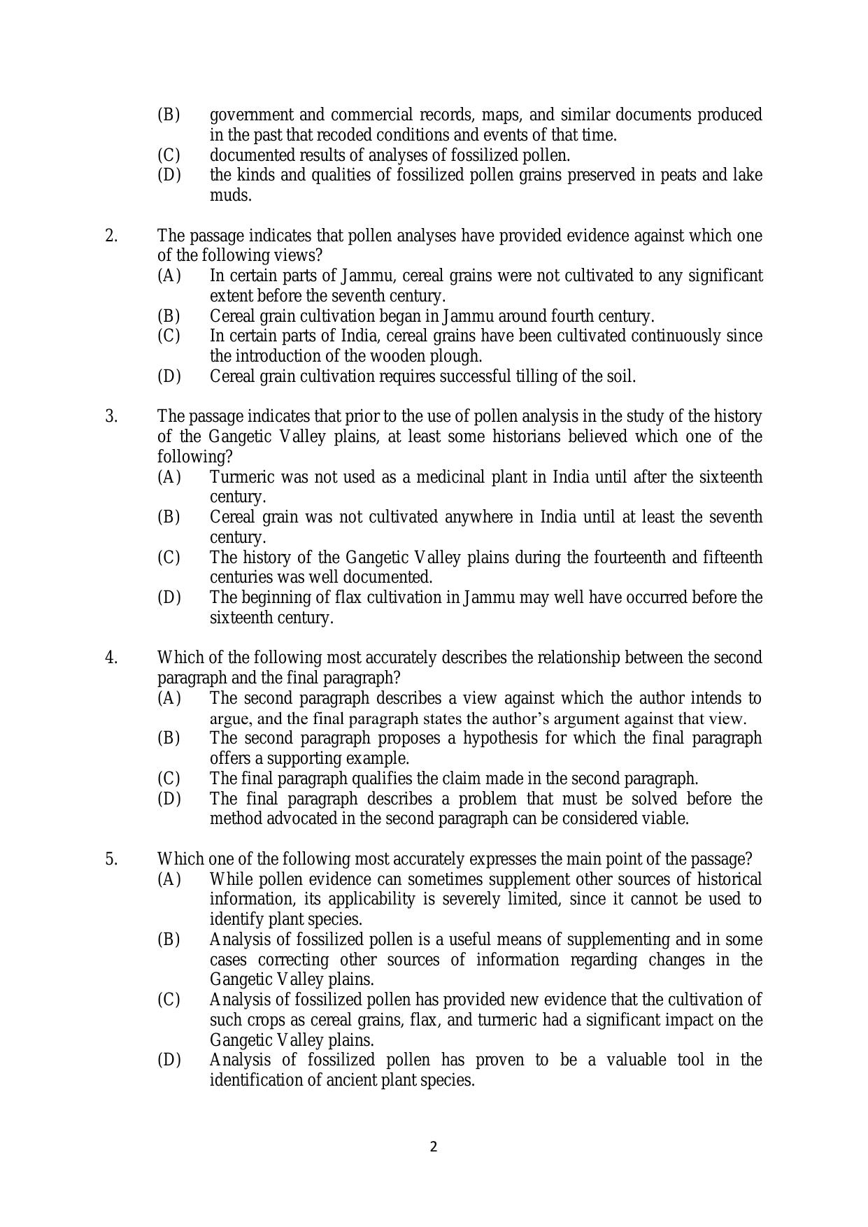 AILET 2020 Question Paper for BA LLB - Page 2
