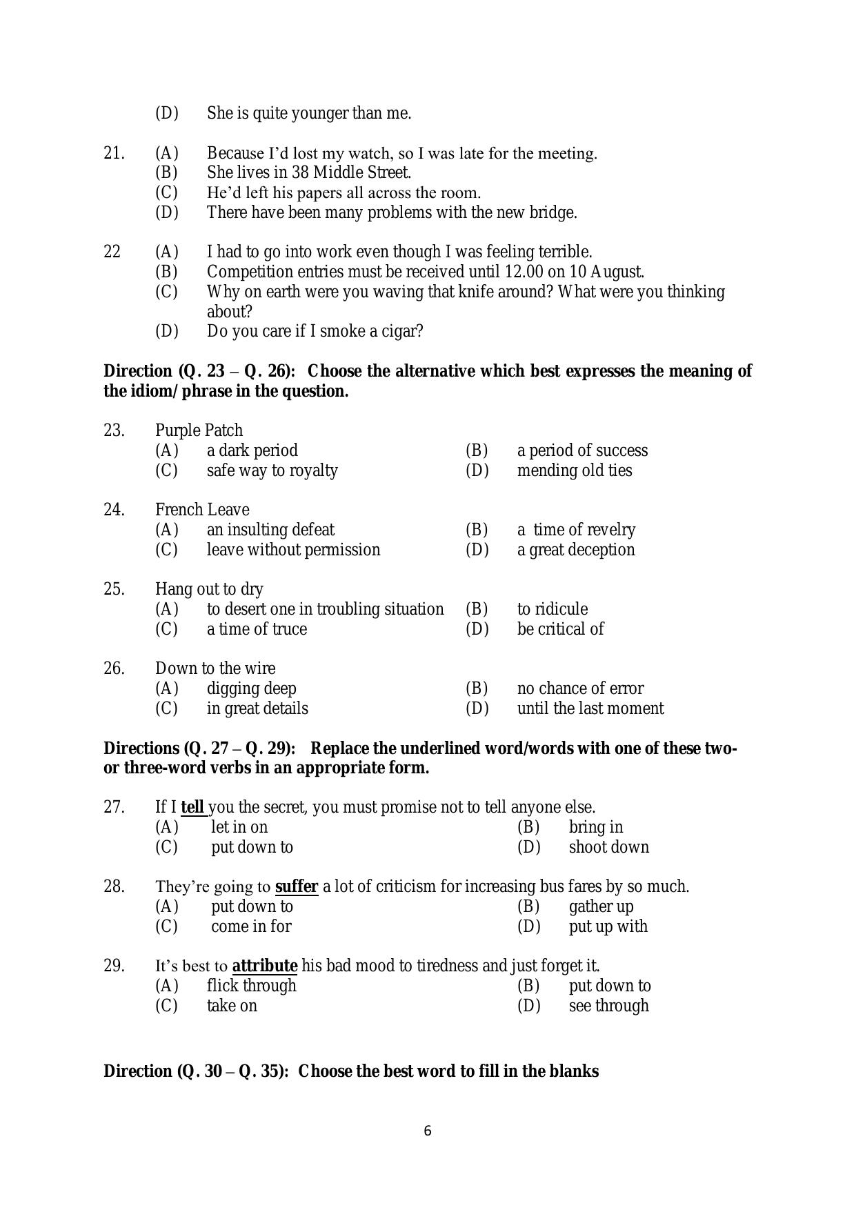 AILET 2020 Question Paper for BA LLB - Page 6