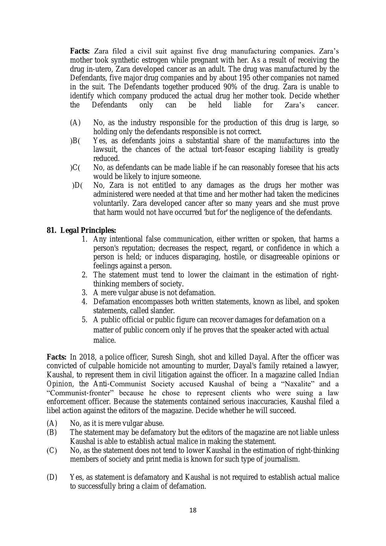 AILET 2020 Question Paper for BA LLB - Page 18