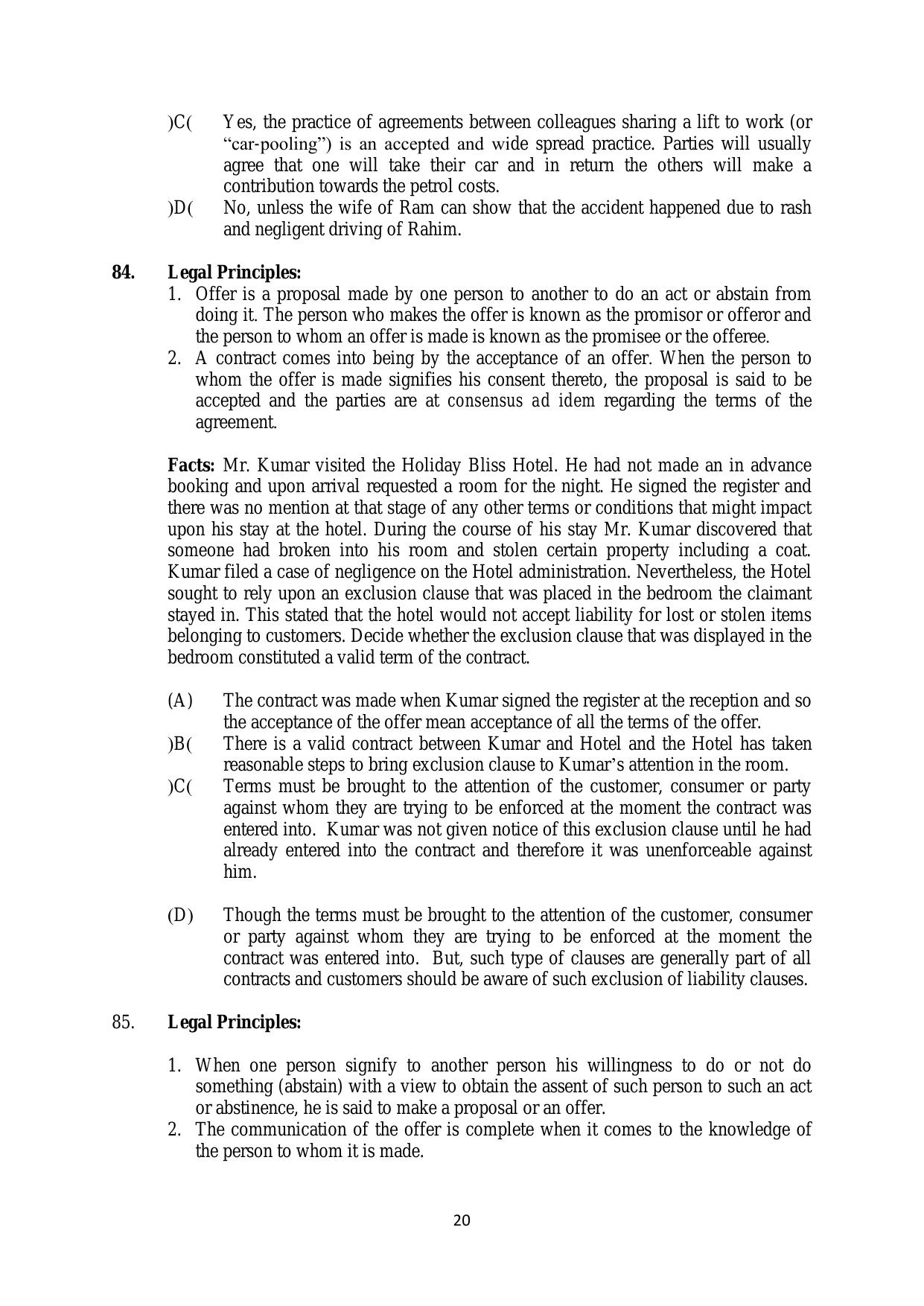 AILET 2020 Question Paper for BA LLB - Page 20