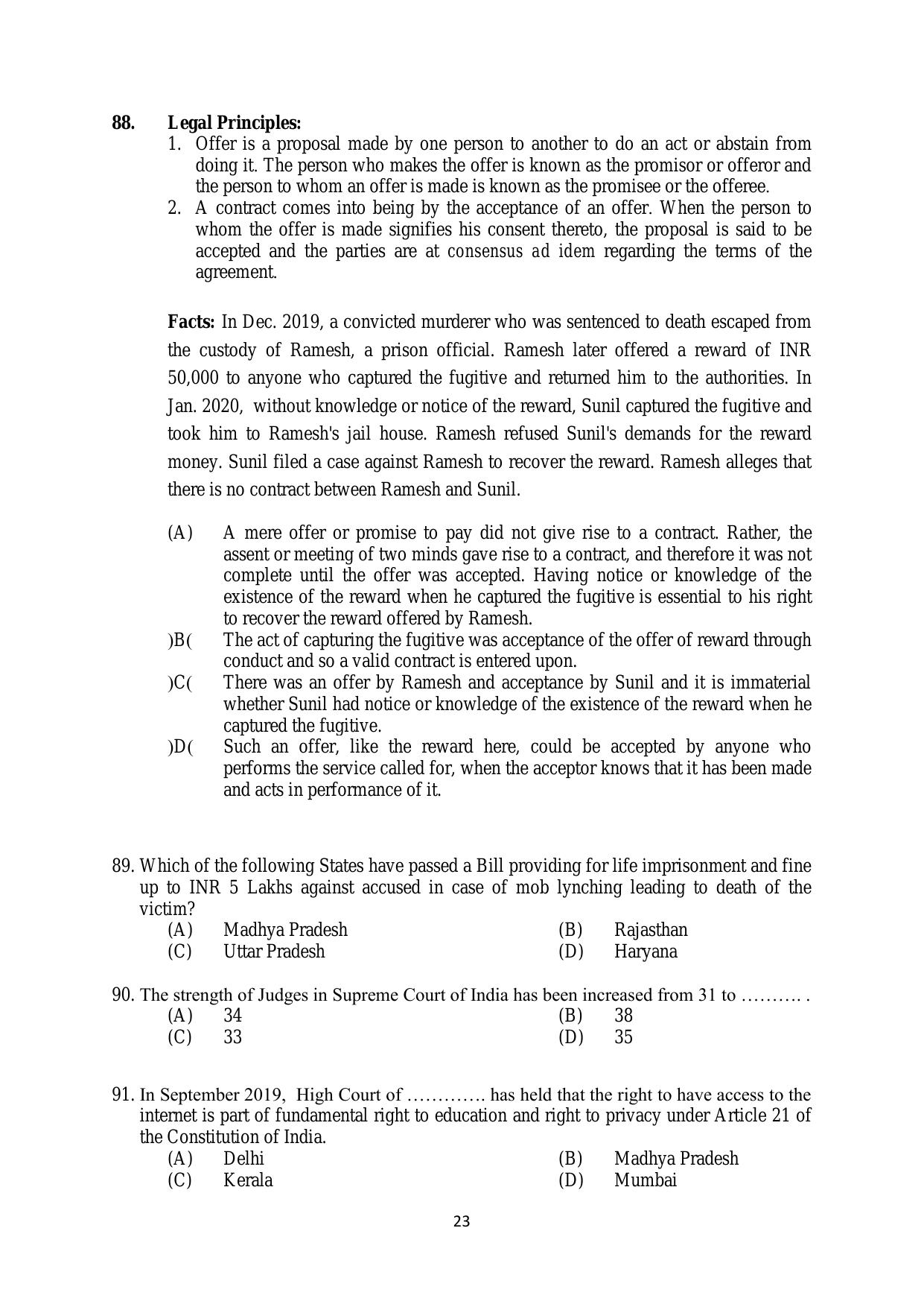 AILET 2020 Question Paper for BA LLB - Page 23