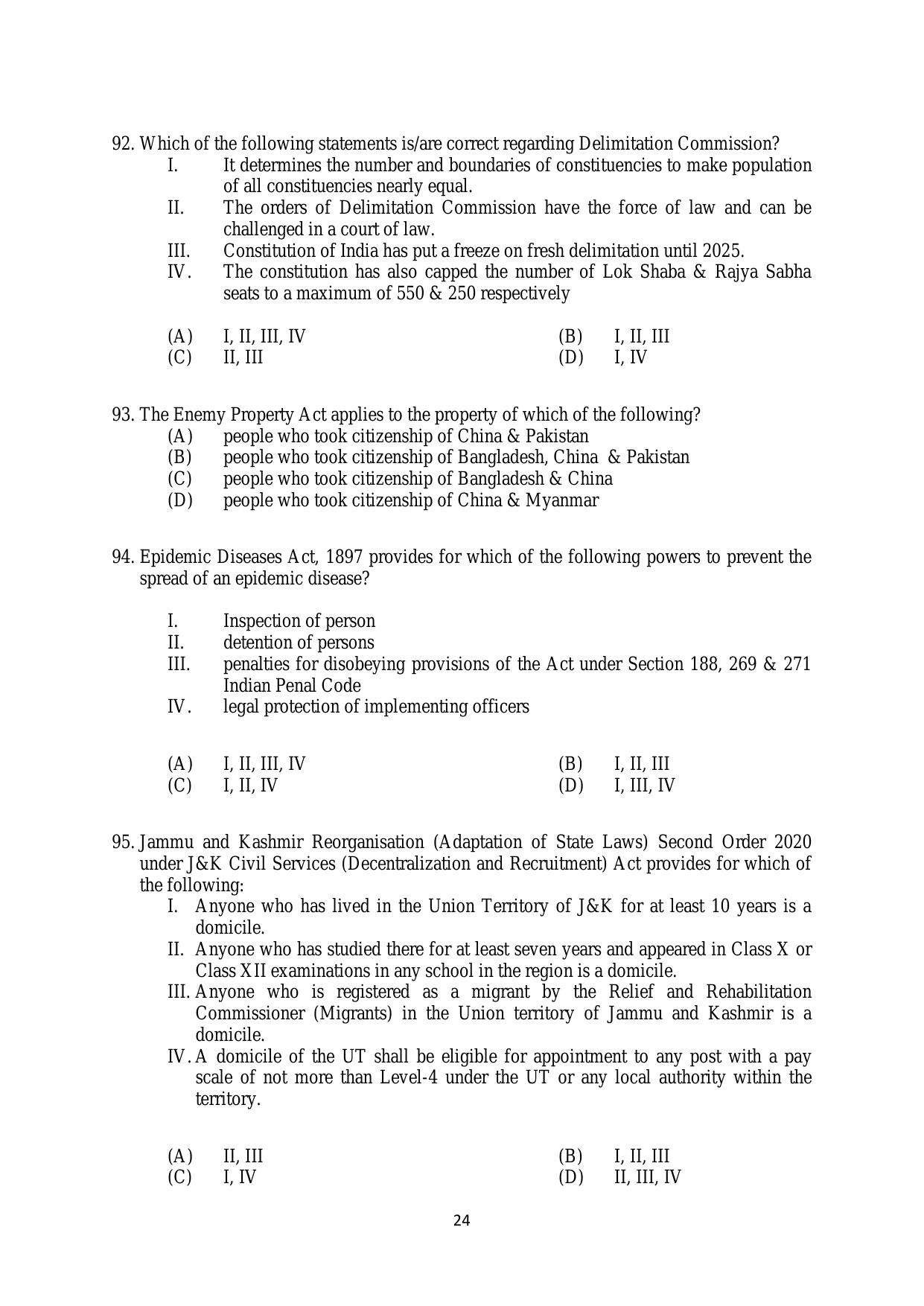 AILET 2020 Question Paper for BA LLB - Page 24