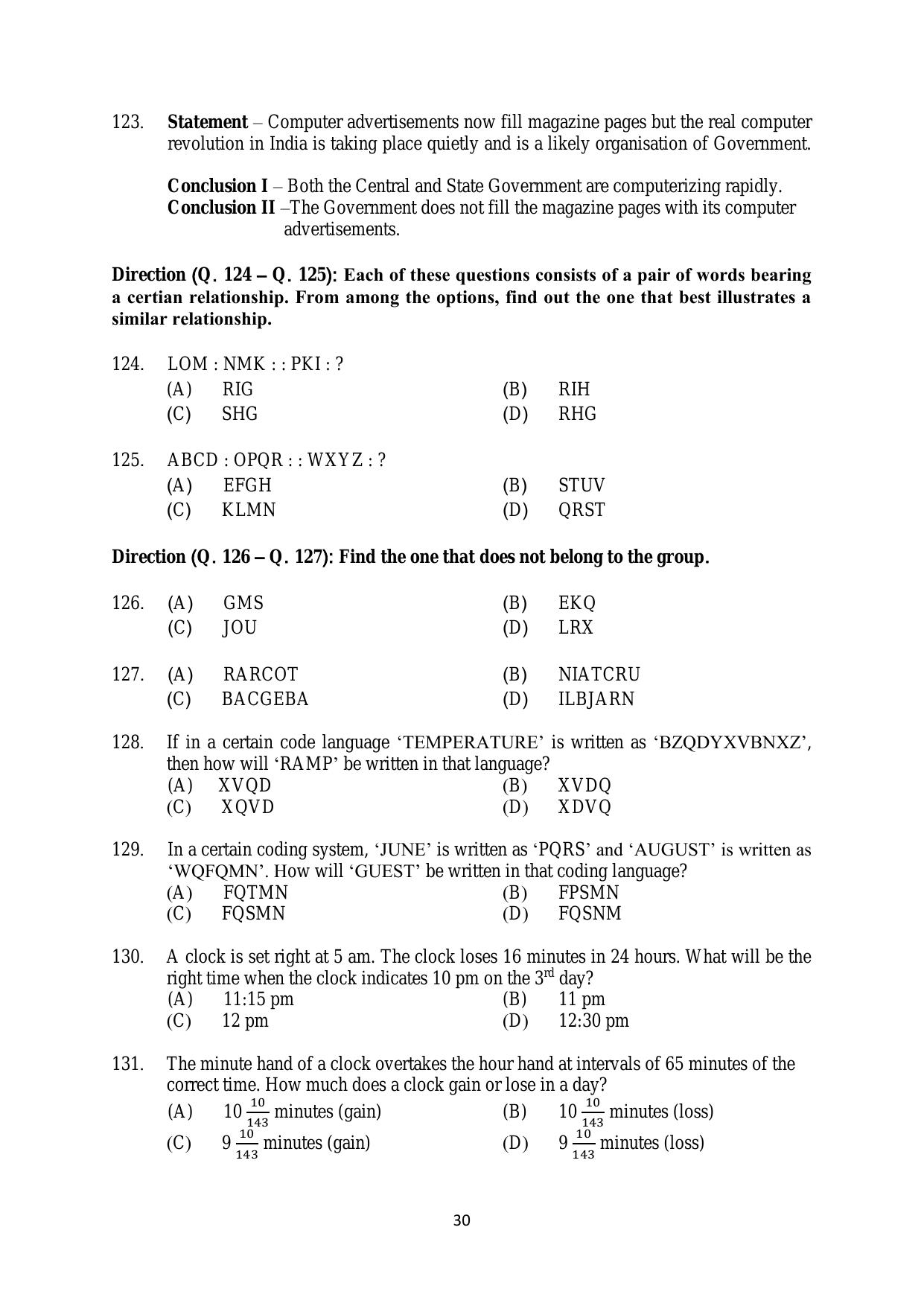 AILET 2020 Question Paper for BA LLB - Page 30