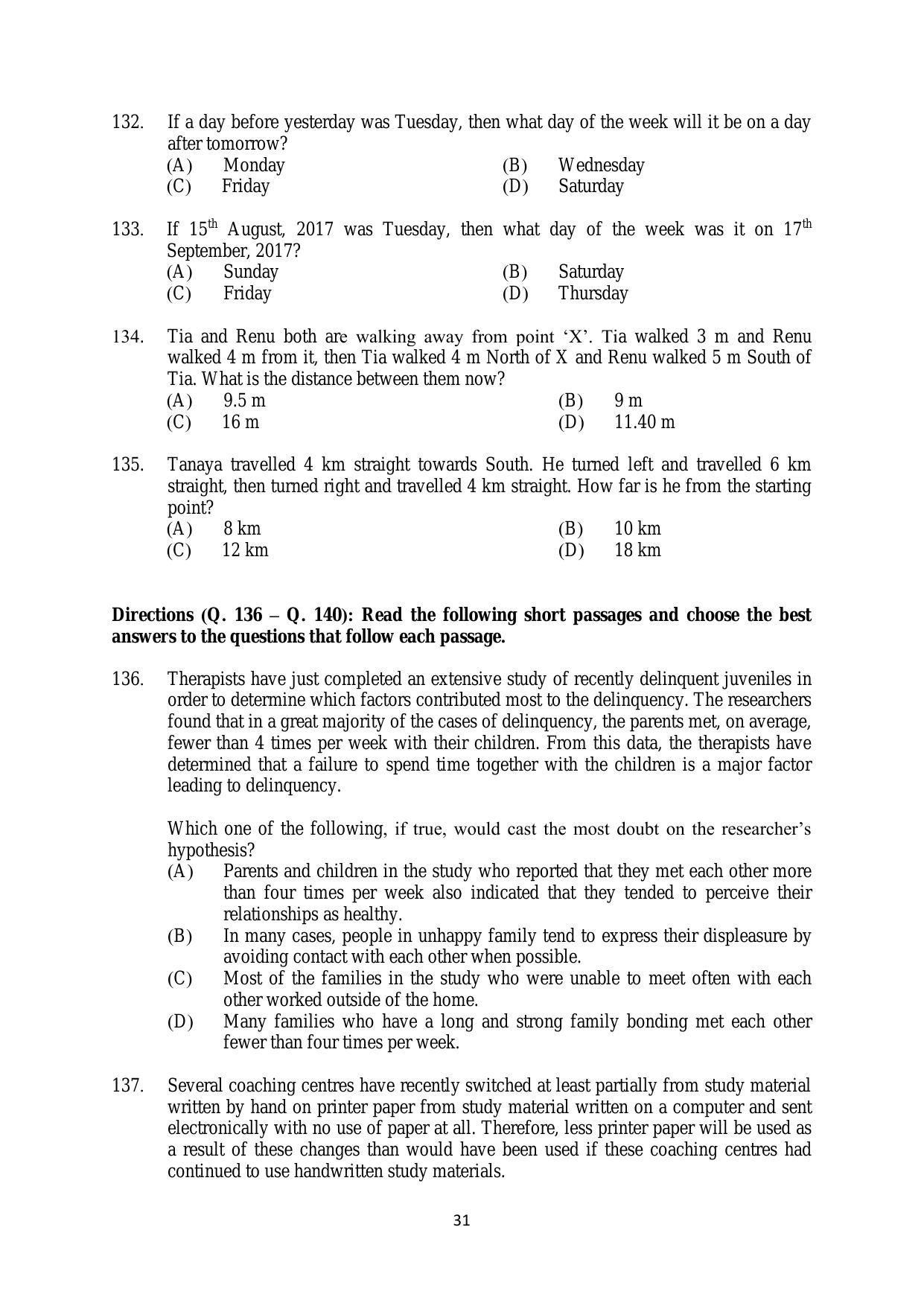 AILET 2020 Question Paper for BA LLB - Page 31