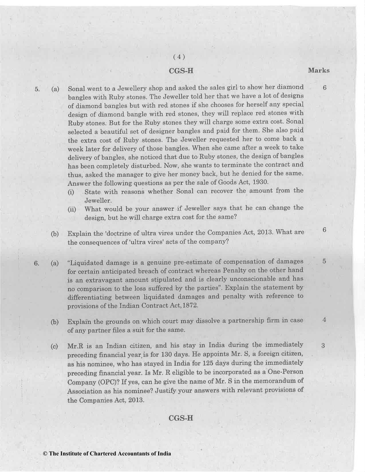 CA Foundation May 2022 Question Paper - Paper 2 (Business Laws and Business Correspondence and Reporting) - Page 4