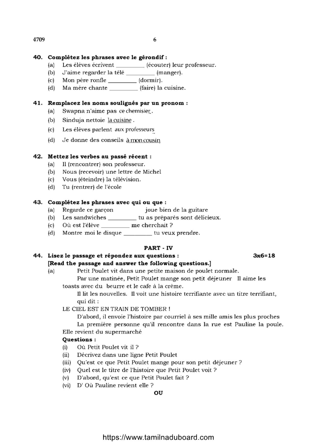 TN Class 12 French 4709 Question Papers 2021 - Page 6