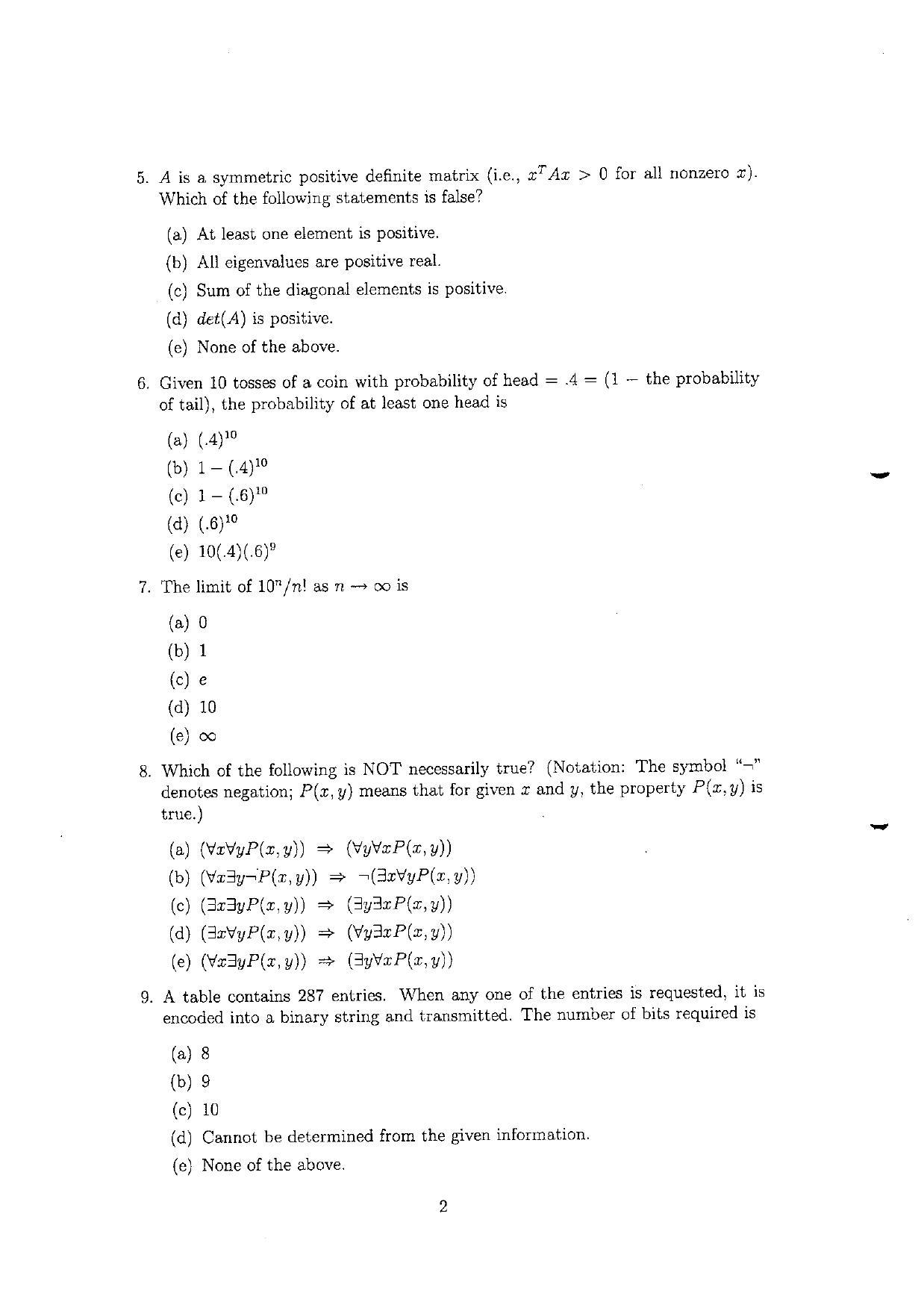 TIFR GS 2010 Computer & Systems Sciences Question Paper - Page 3