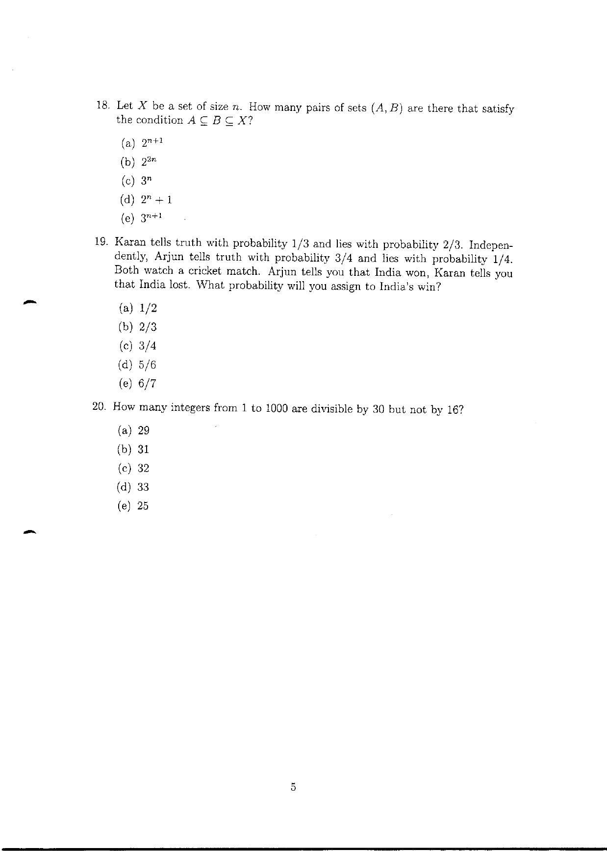 TIFR GS 2010 Computer & Systems Sciences Question Paper - Page 6