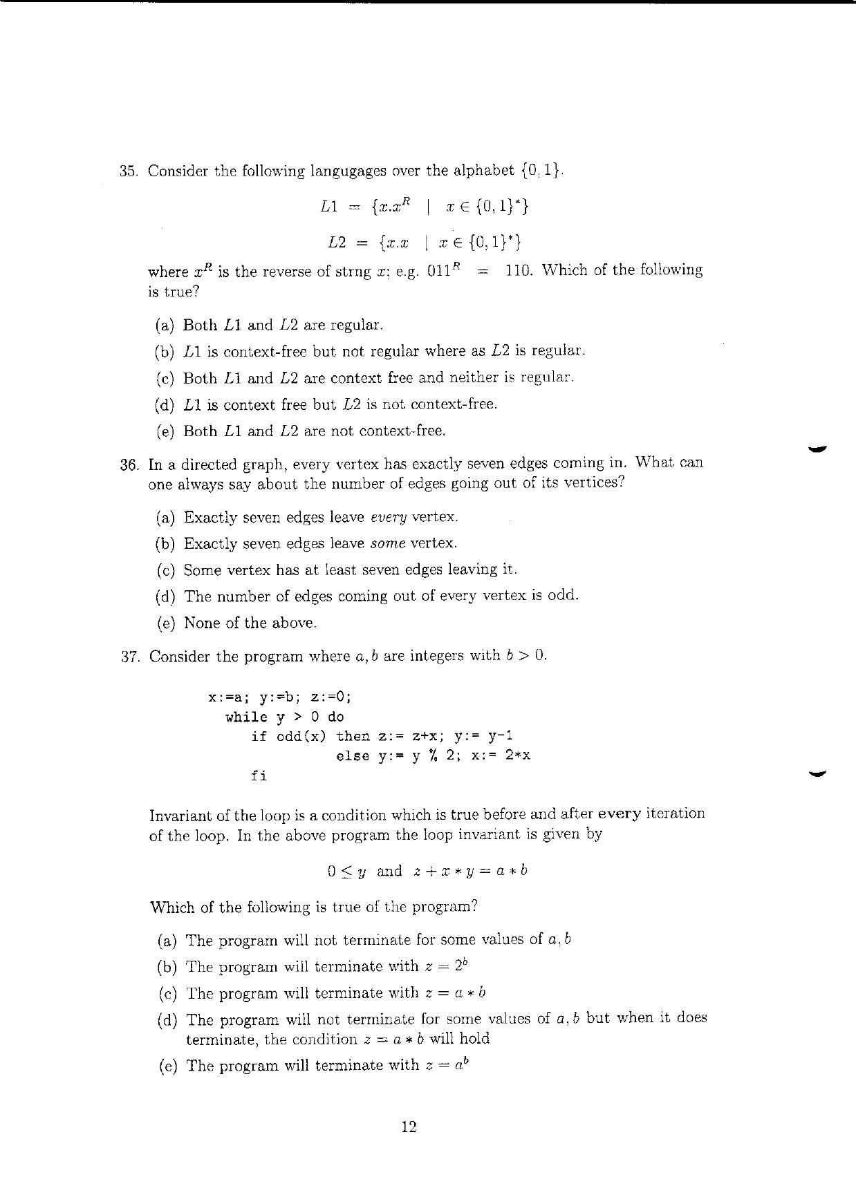 TIFR GS 2010 Computer & Systems Sciences Question Paper - Page 13