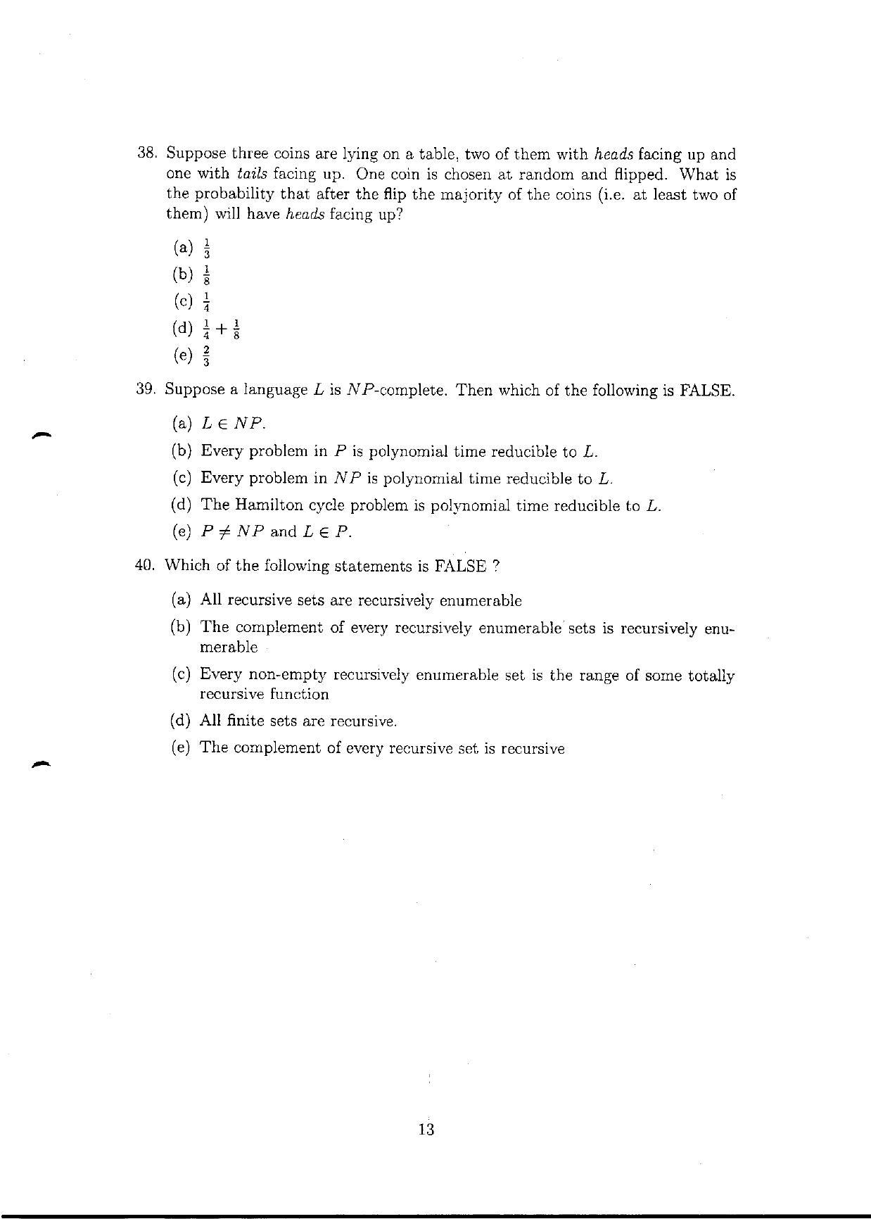 TIFR GS 2010 Computer & Systems Sciences Question Paper - Page 14