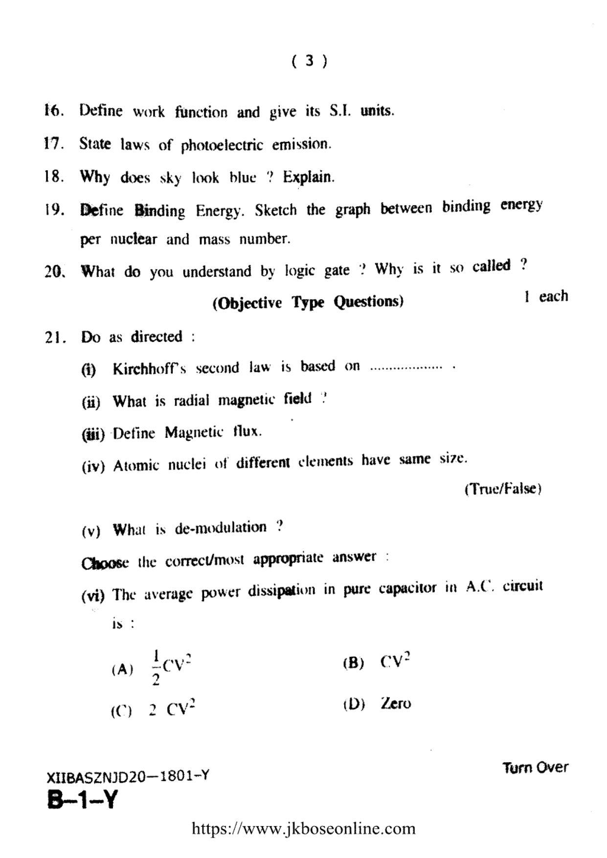 JKBOSE Class 12 Physics 1801-Y Question Papers 2020 - Page 3
