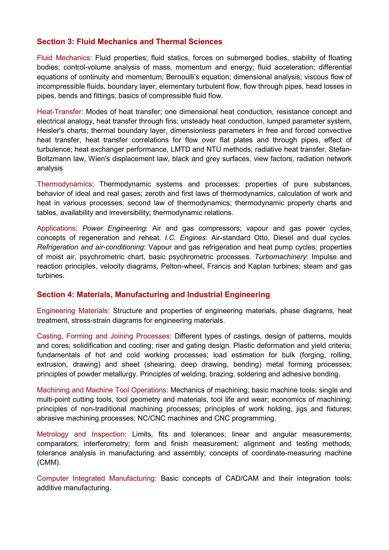 GATE Mechanical Engineering Syllabus - Page 2