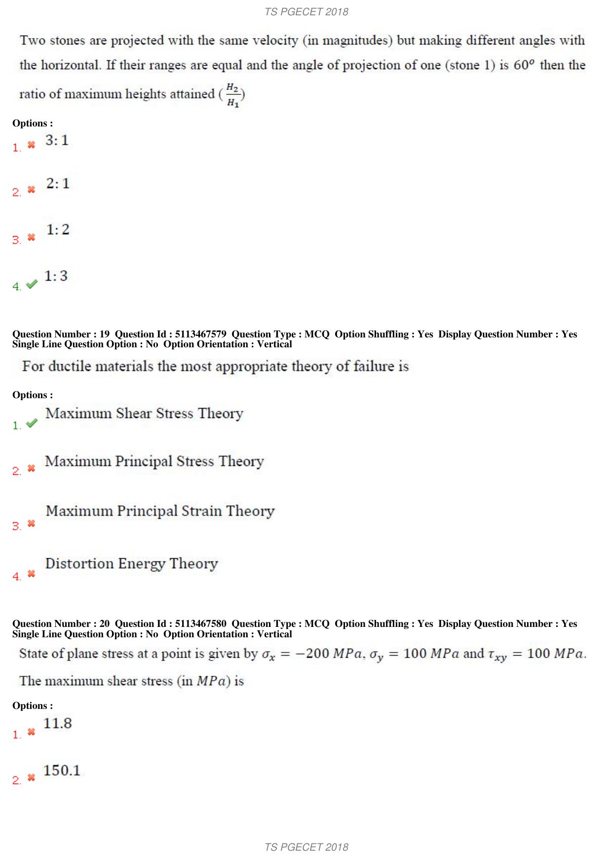 TS PGECET 2018: Mechanical Engineering Question Papers - Page 9