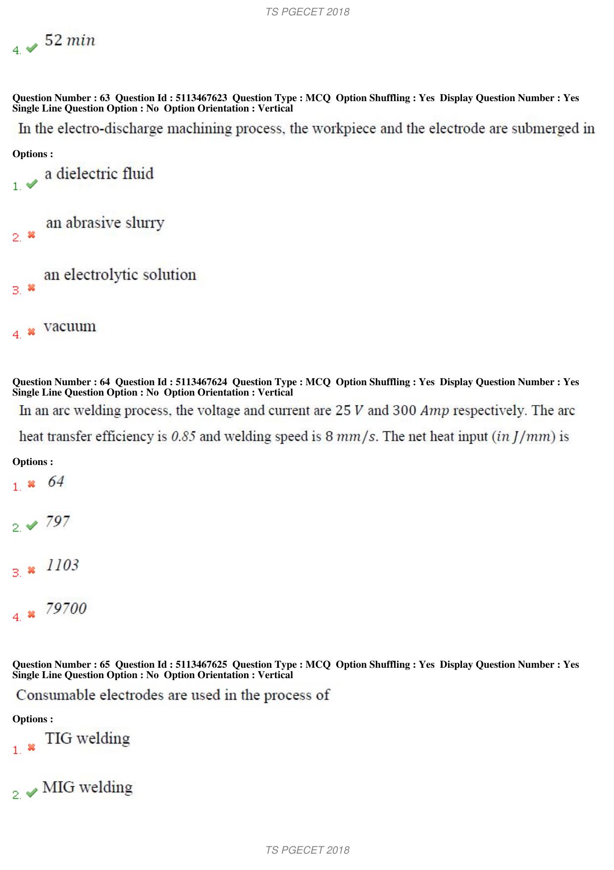 TS PGECET 2018: Mechanical Engineering Question Papers - Page 26
