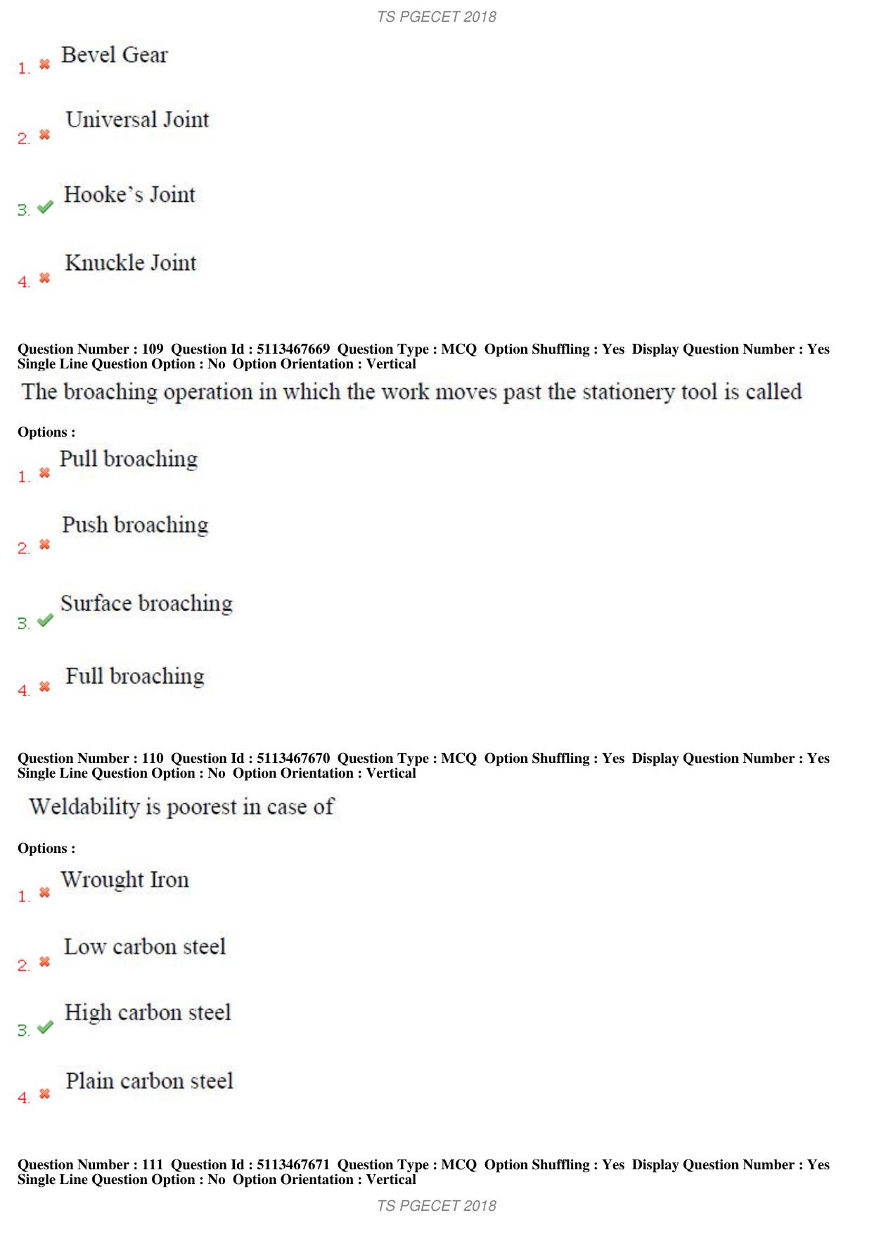 TS PGECET 2018: Mechanical Engineering Question Papers - Page 43