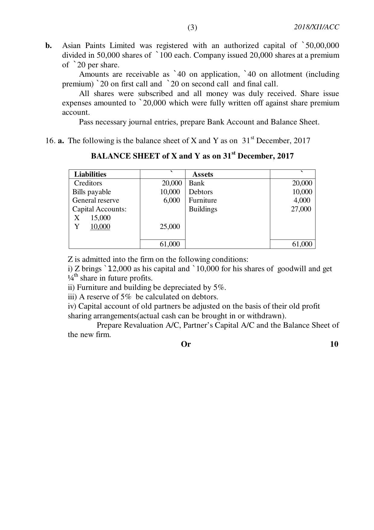 Nagaland Board Class 12 ACCOUNTANCY 2018 Question Papers - Page 3