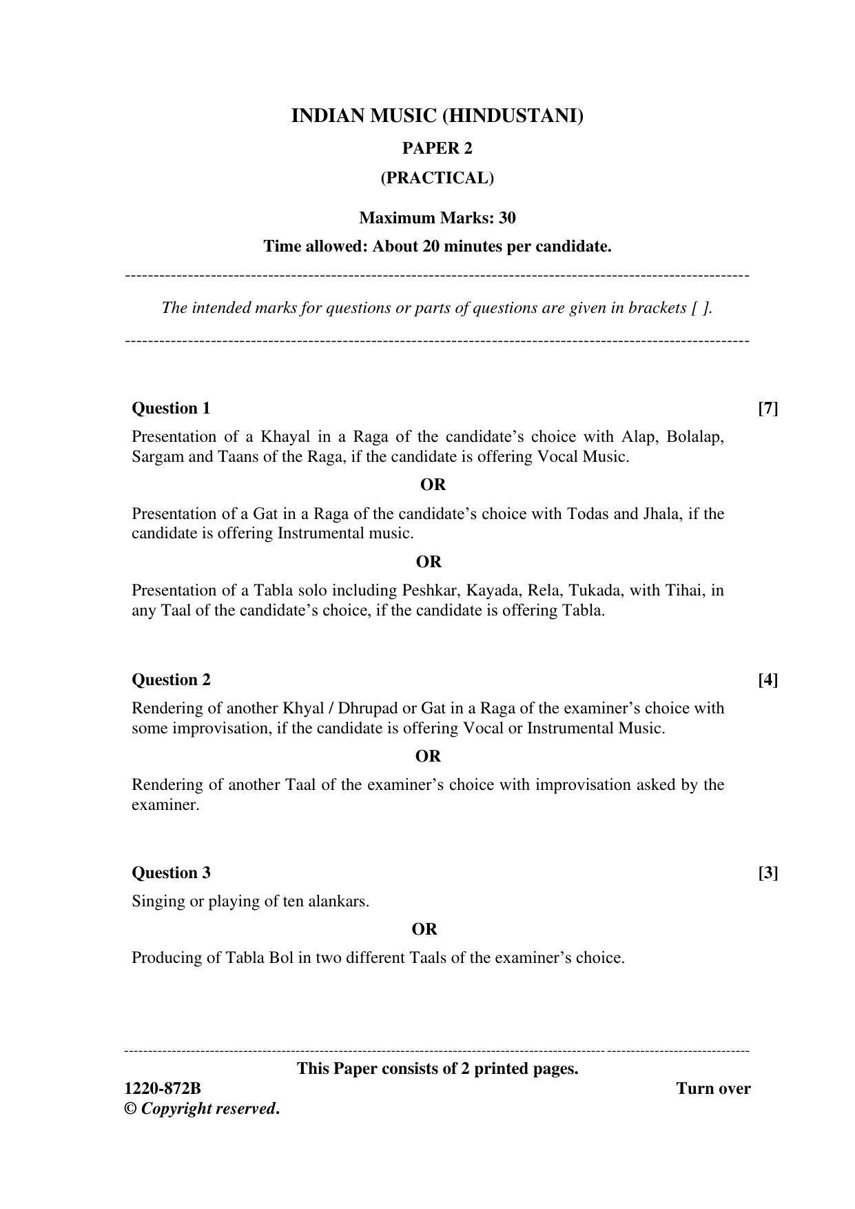 ISC Class 12 2020 IMH Paper II Question Paper - Page 1
