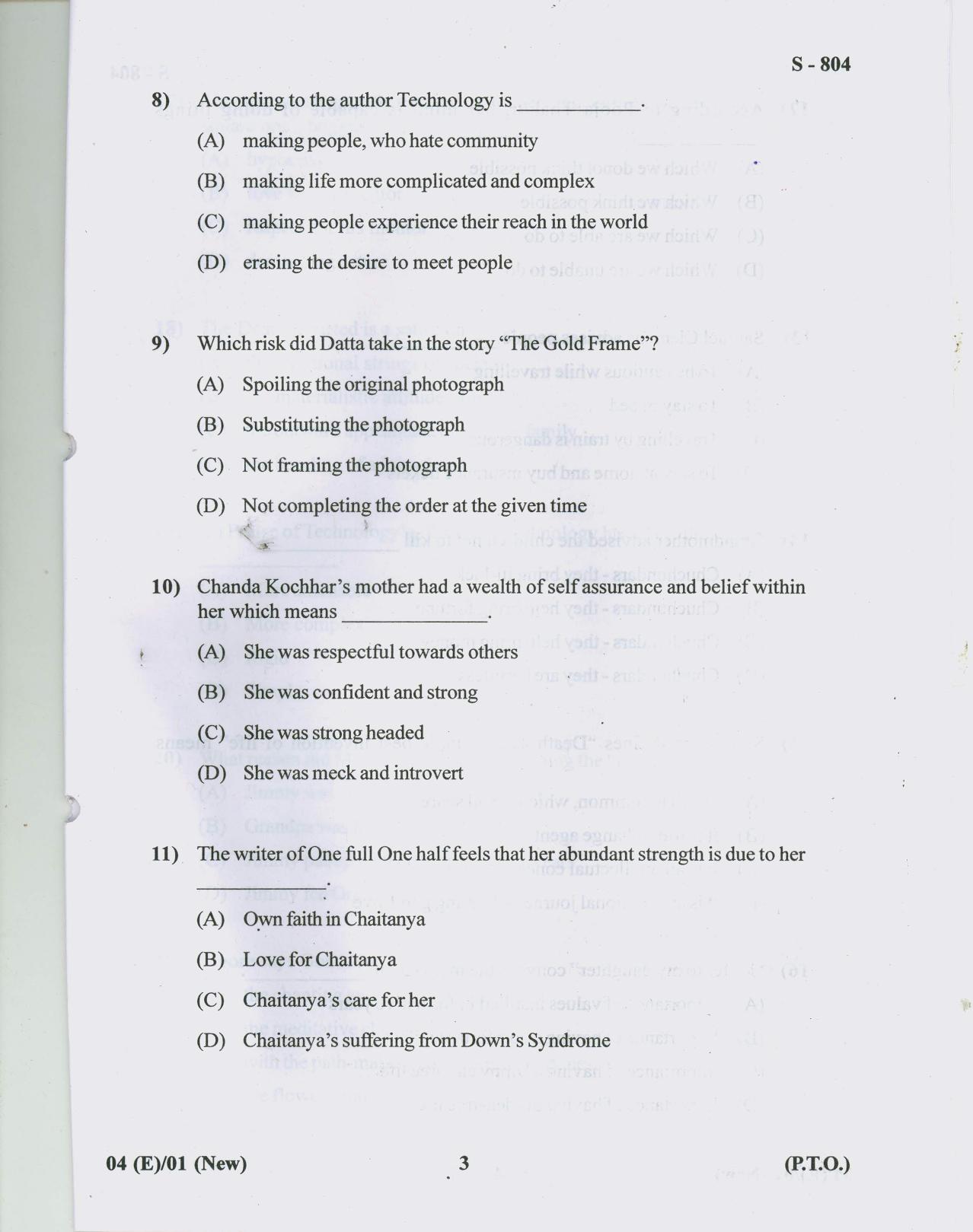 Gujarat Board Class 10th ENGLISH NEW COURSE 2019 Question Paper - Page 3