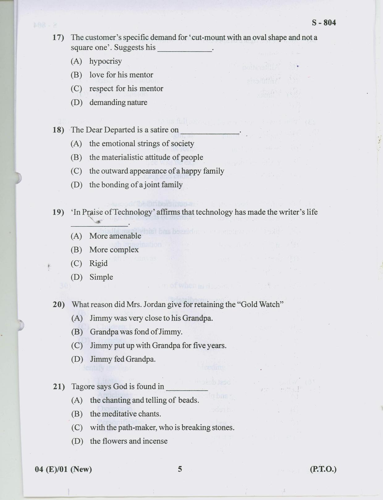 Gujarat Board Class 10th ENGLISH NEW COURSE 2019 Question Paper - Page 5