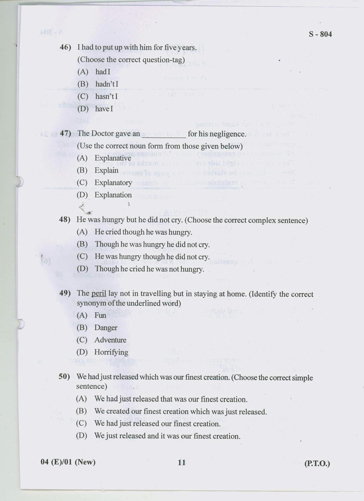 Gujarat Board Class 10th ENGLISH NEW COURSE 2019 Question Paper - Page 11