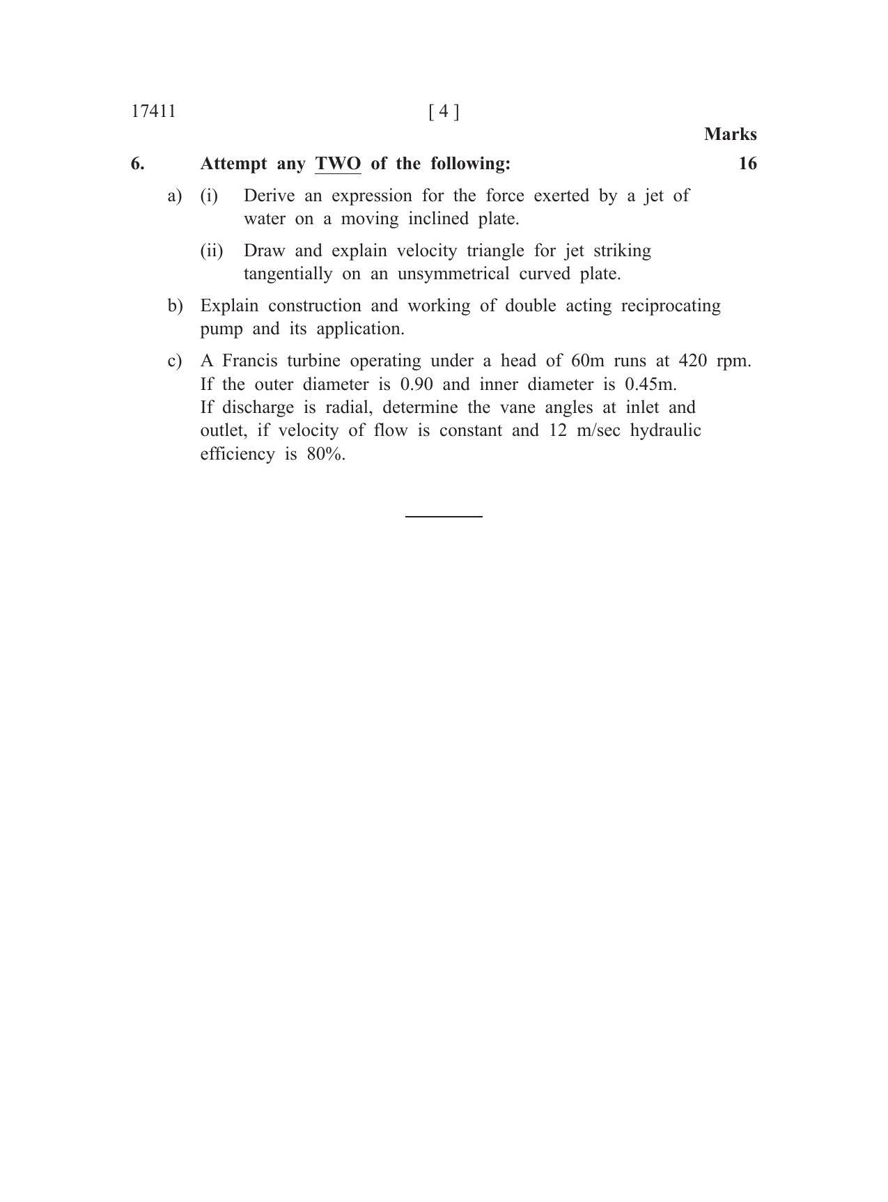 MSBTE Winter Question Paper 2019 - Fluid Mechanics and Machinery - Page 4