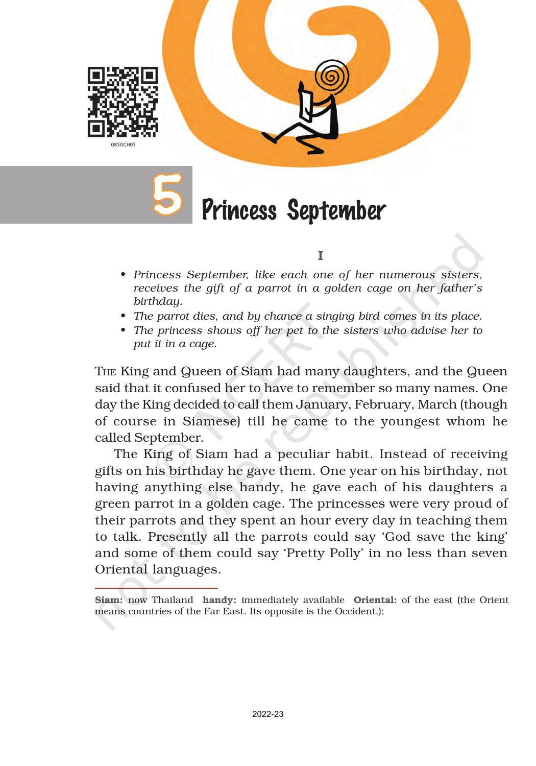 NCERT Book for Class 8 English It So Happened Chapter 5 Princess September - Page 1
