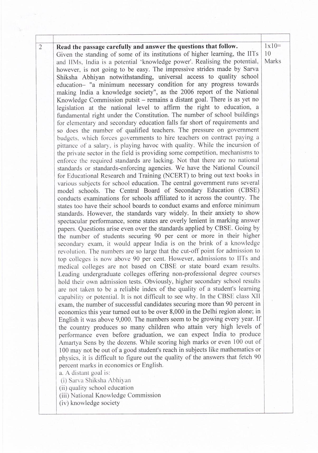 JKBOSE Class 11 General English Model Question Paper 2023 - Page 5
