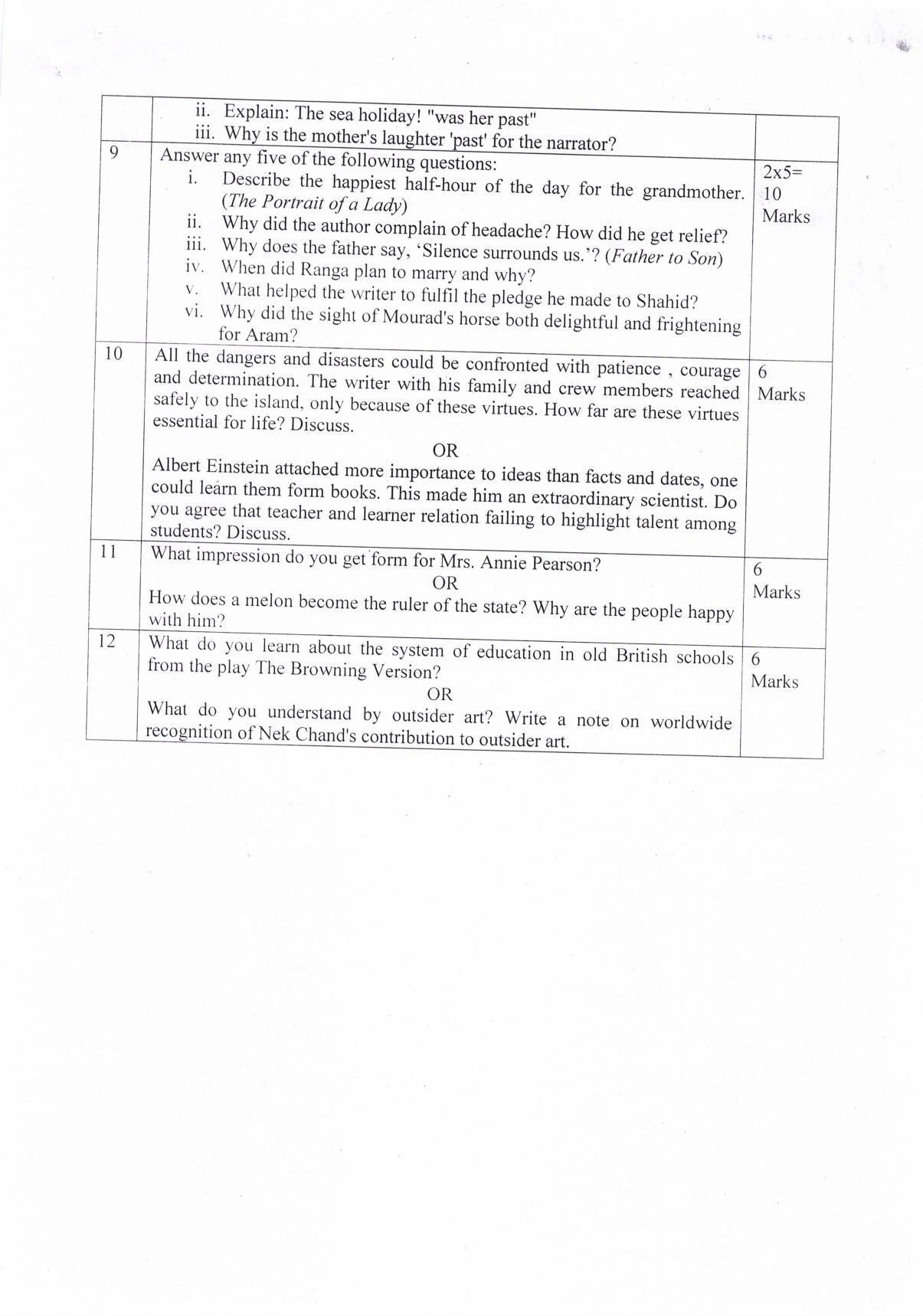 JKBOSE Class 11 General English Model Question Paper 2023 - Page 8