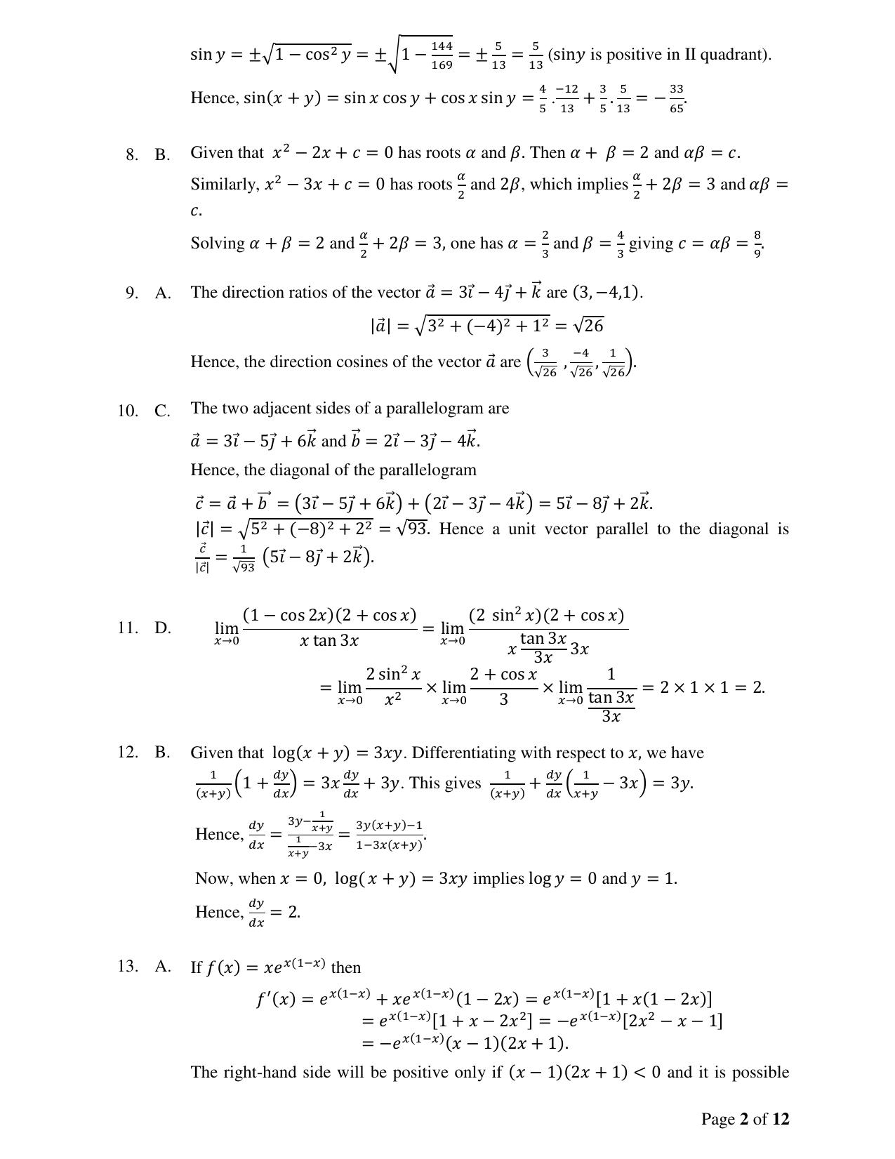 ACET November 2022 Solution - Page 2
