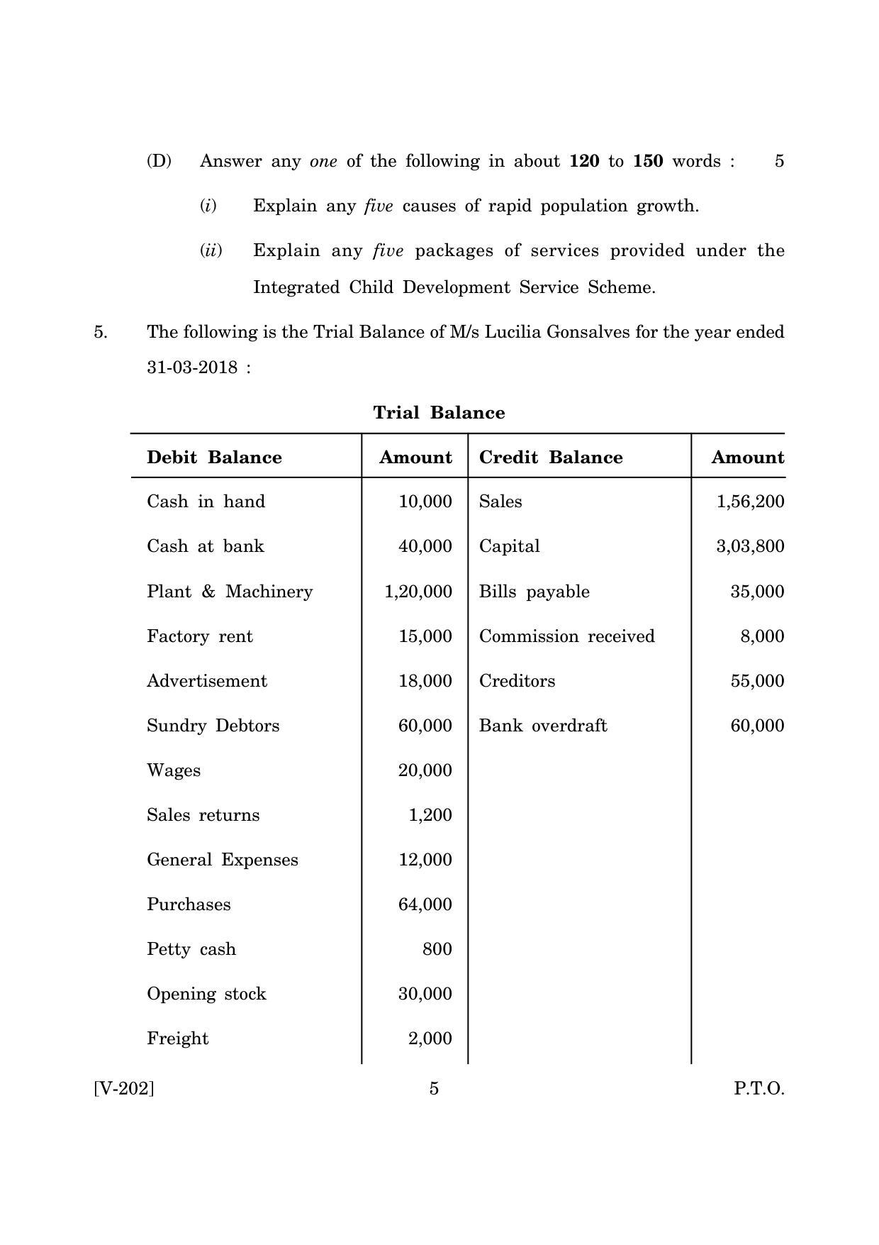 Goa Board Class 12 General Foundation Course  2019 (March 2019) Question Paper - Page 5