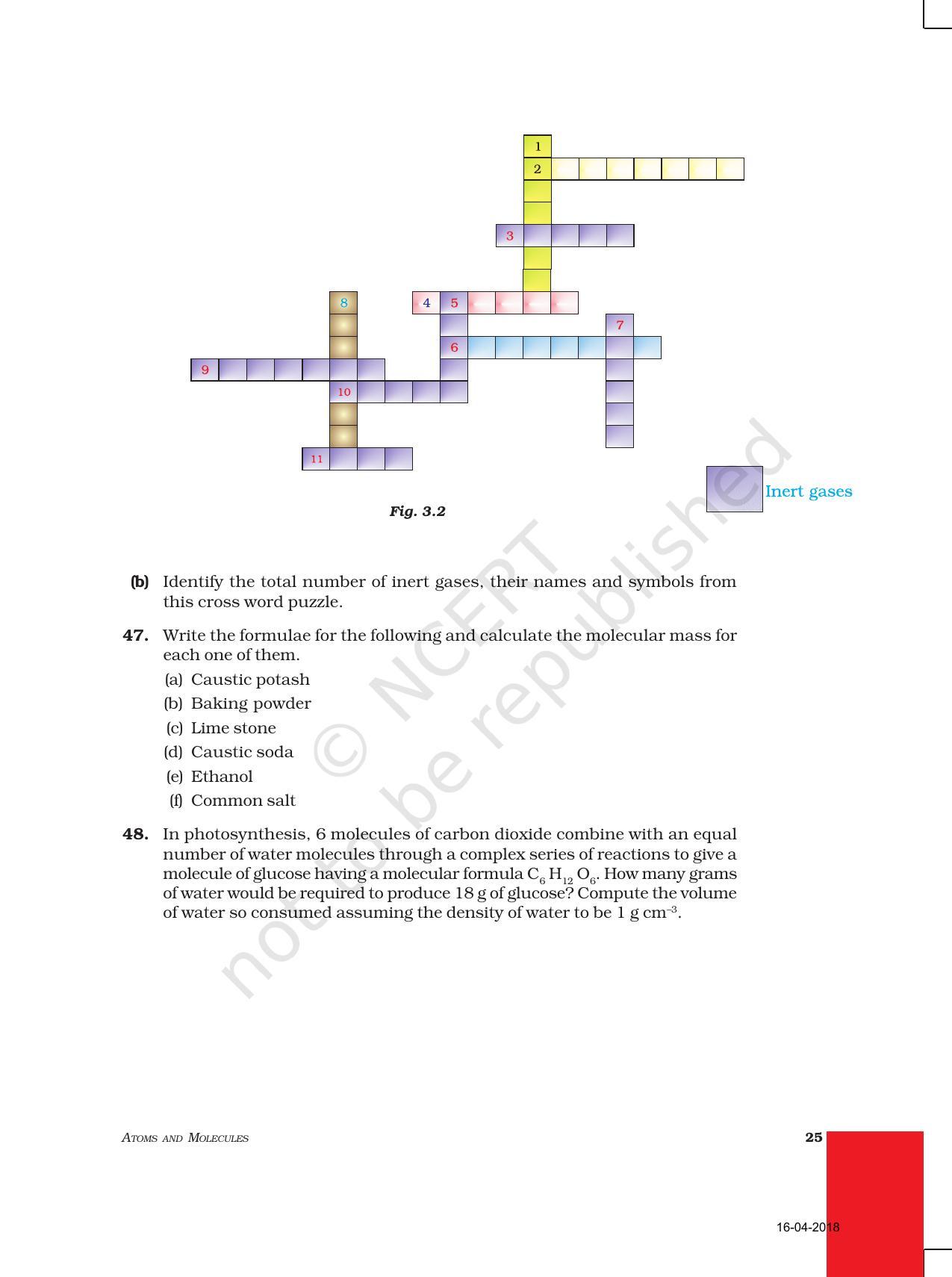 NCERT Exemplar Book for Class 9 Science: Chapter 3 Atoms and Molecules - Page 7