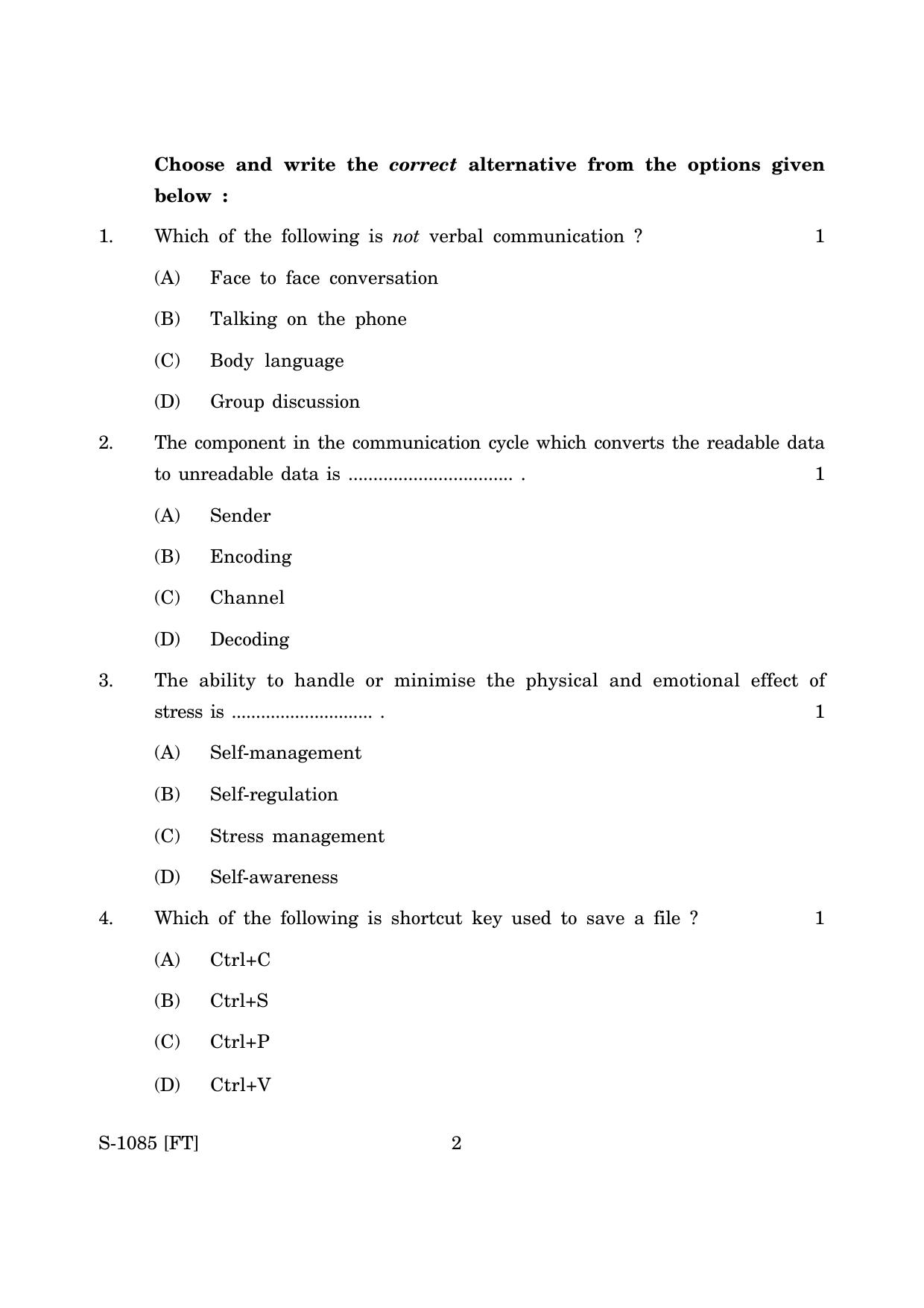Goa Board Class 10 Telecommunication (November 2022) Question Paper - Page 2