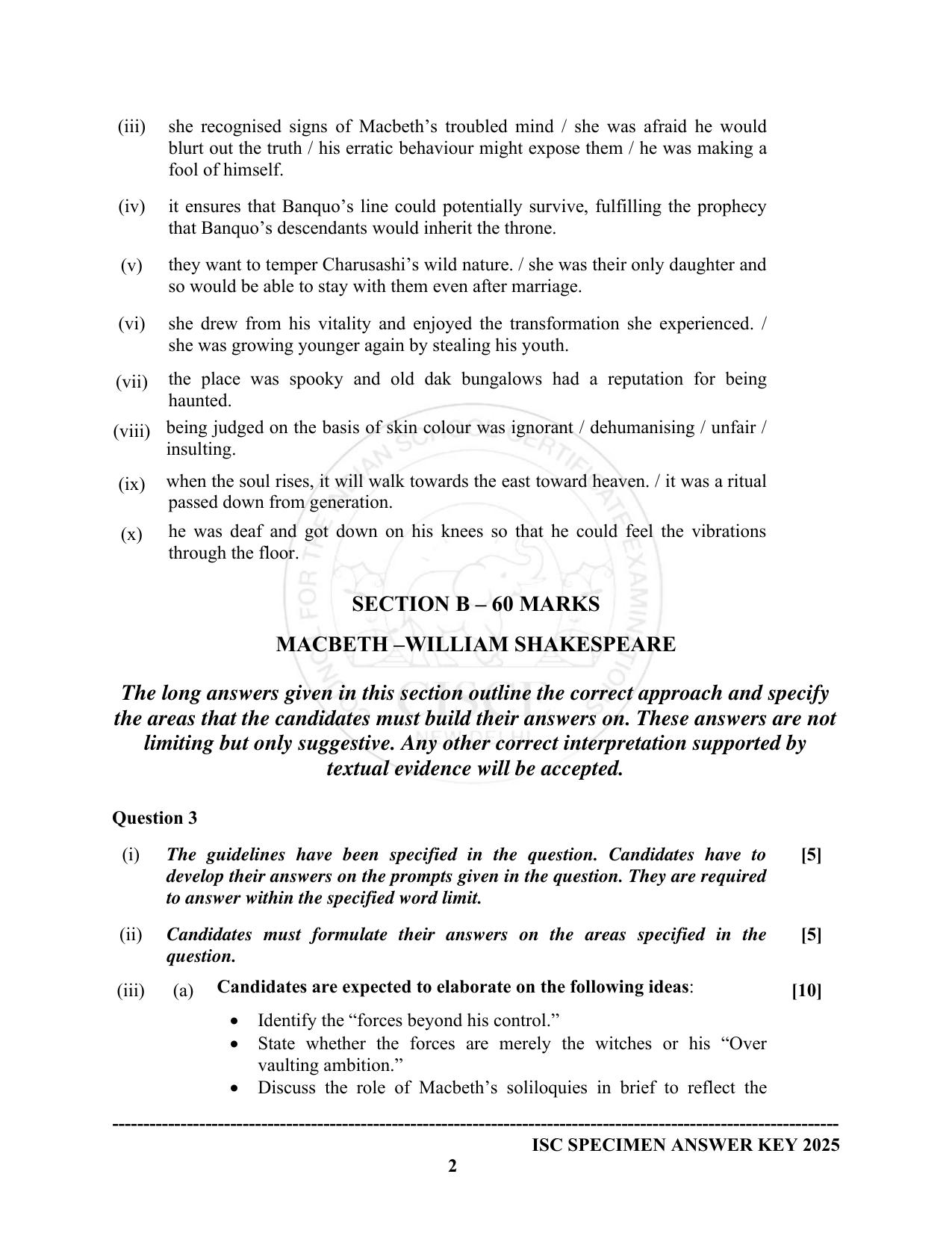 ISC Class 12 2025 Literature In English (English Paper-2)  (SQP & AK) Specimen Paper - Page 9